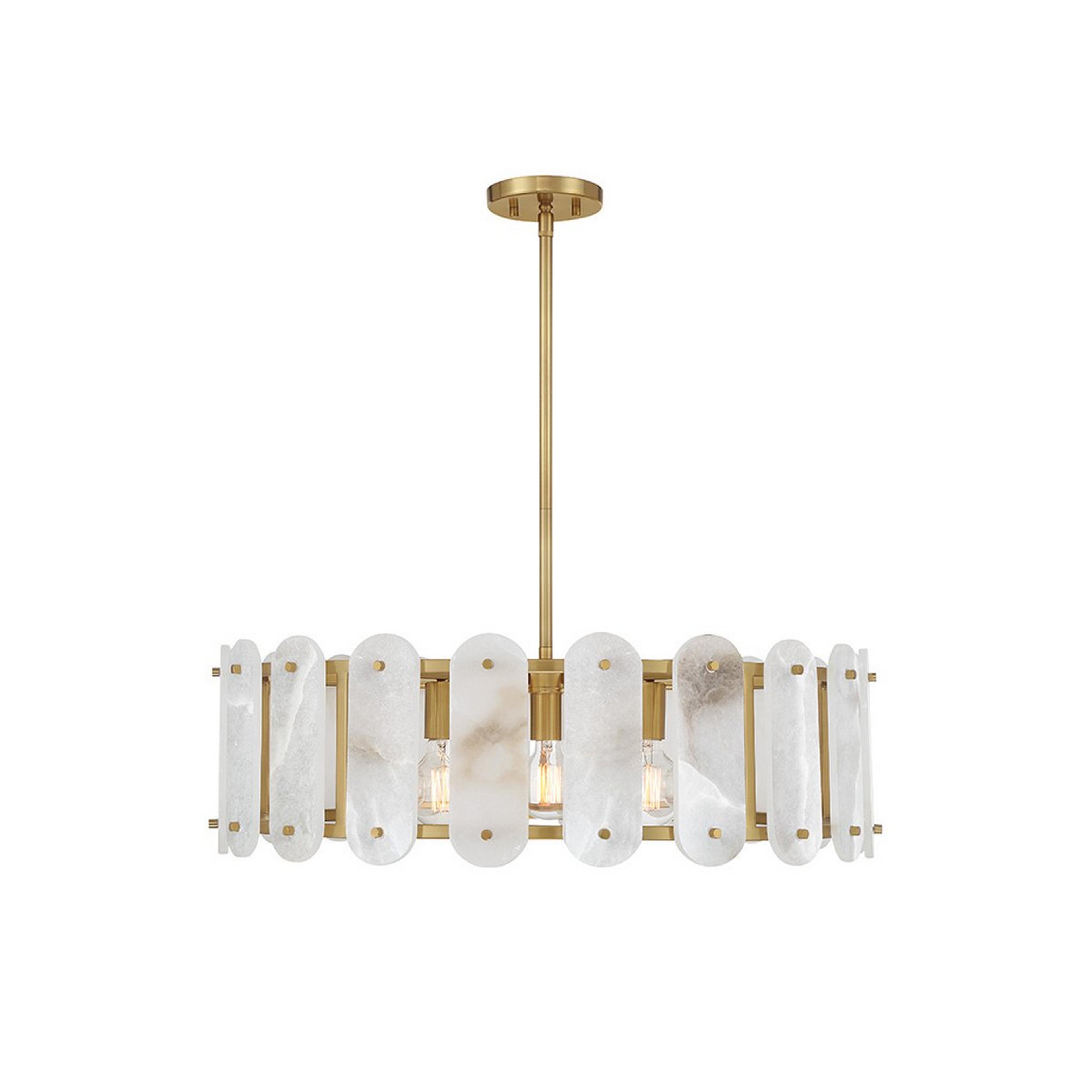 A Antolini Chandelier with Warm Brass / Alabaster color