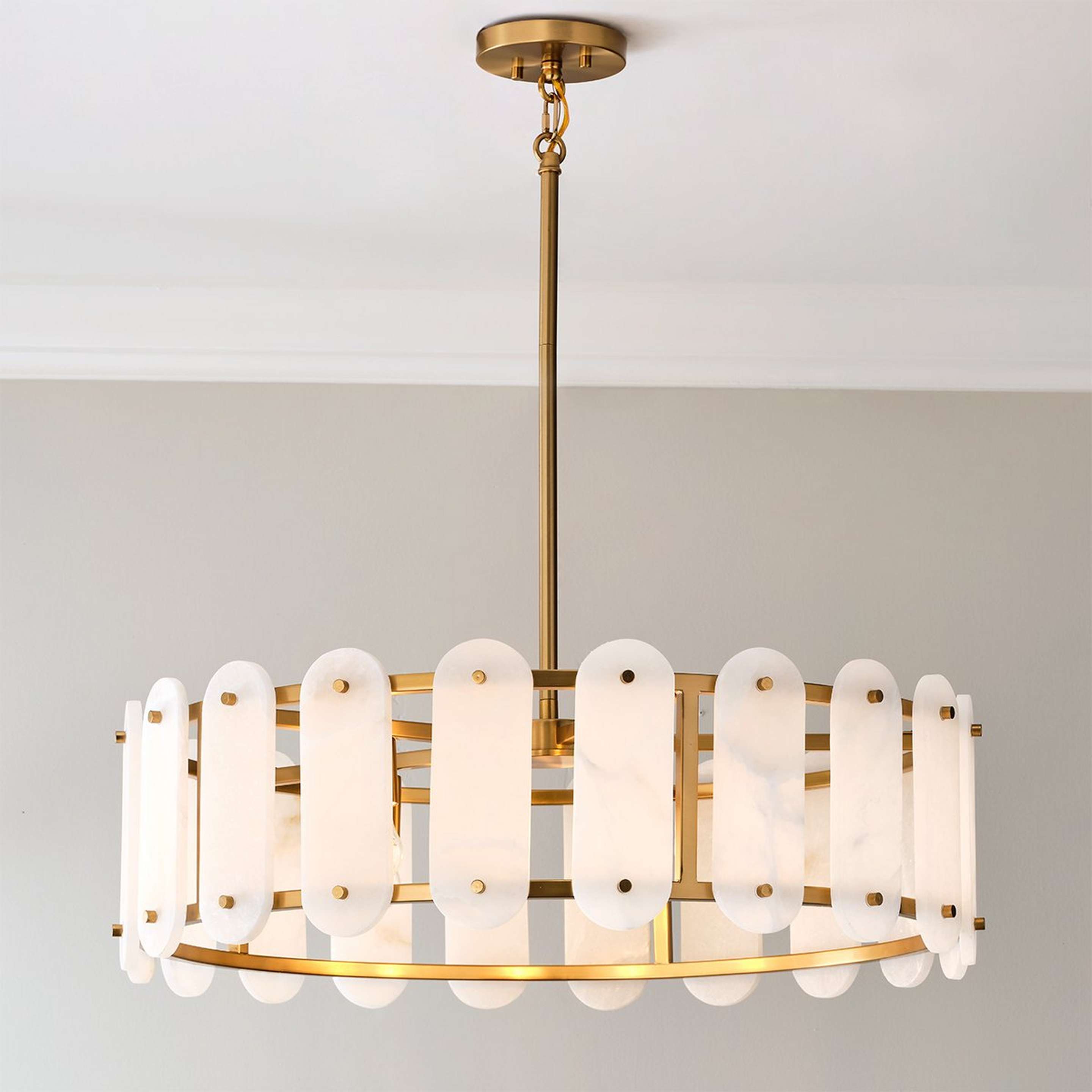 A Antolini Chandelier with Warm Brass / Alabaster color