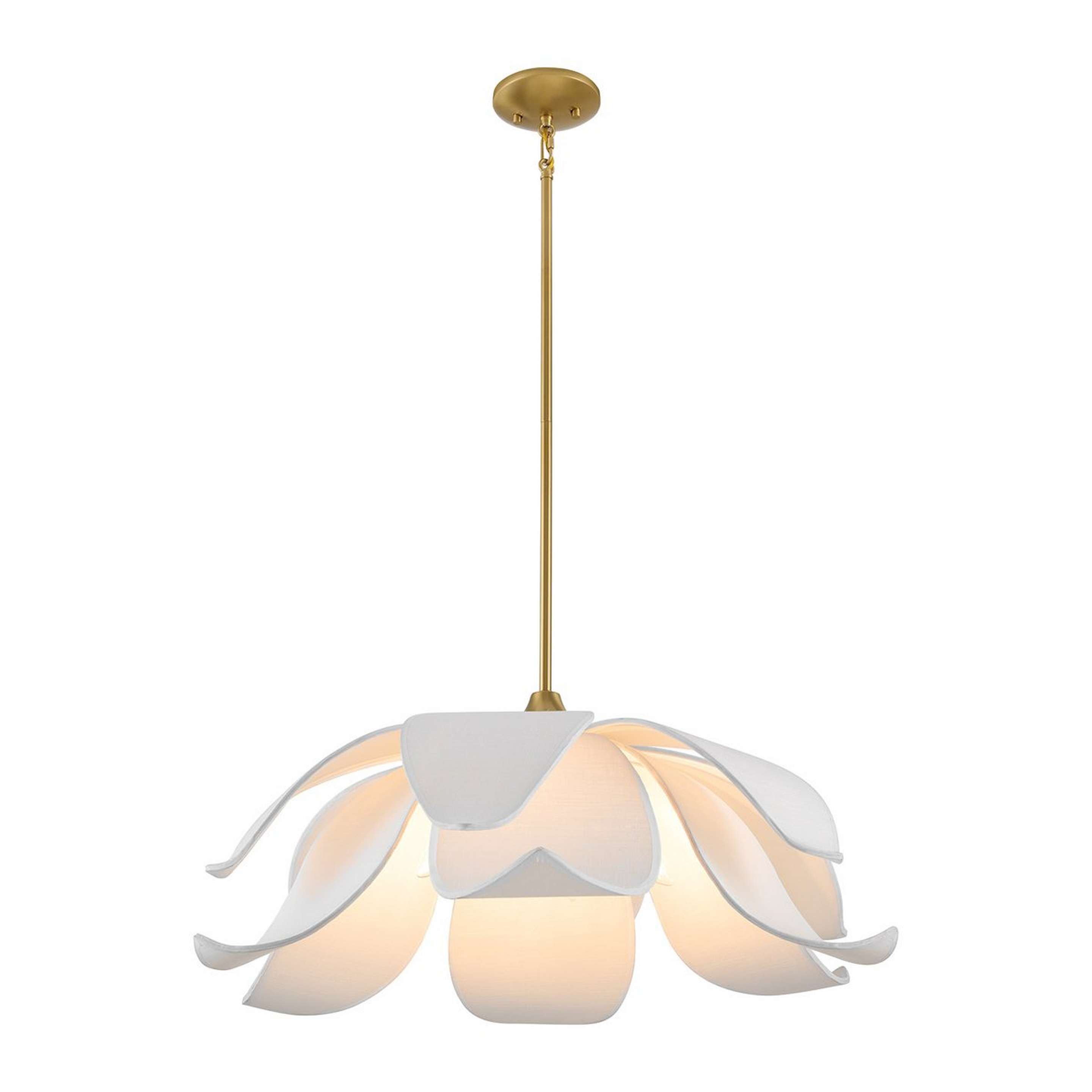 A Jonquil Chandelier with Aged Brass / White color