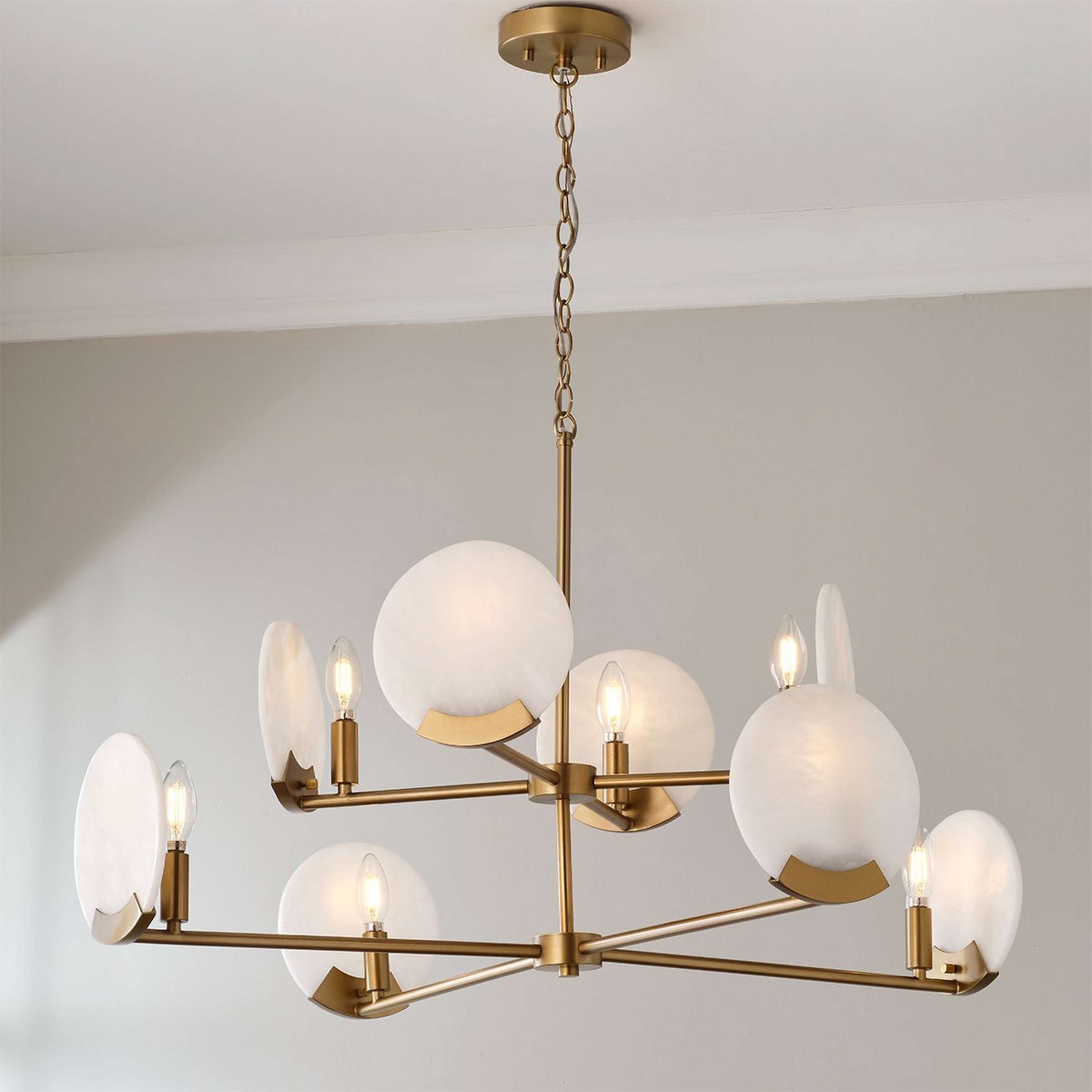 A Balasa Chandelier - Large with Brass / Natural Alabaster color