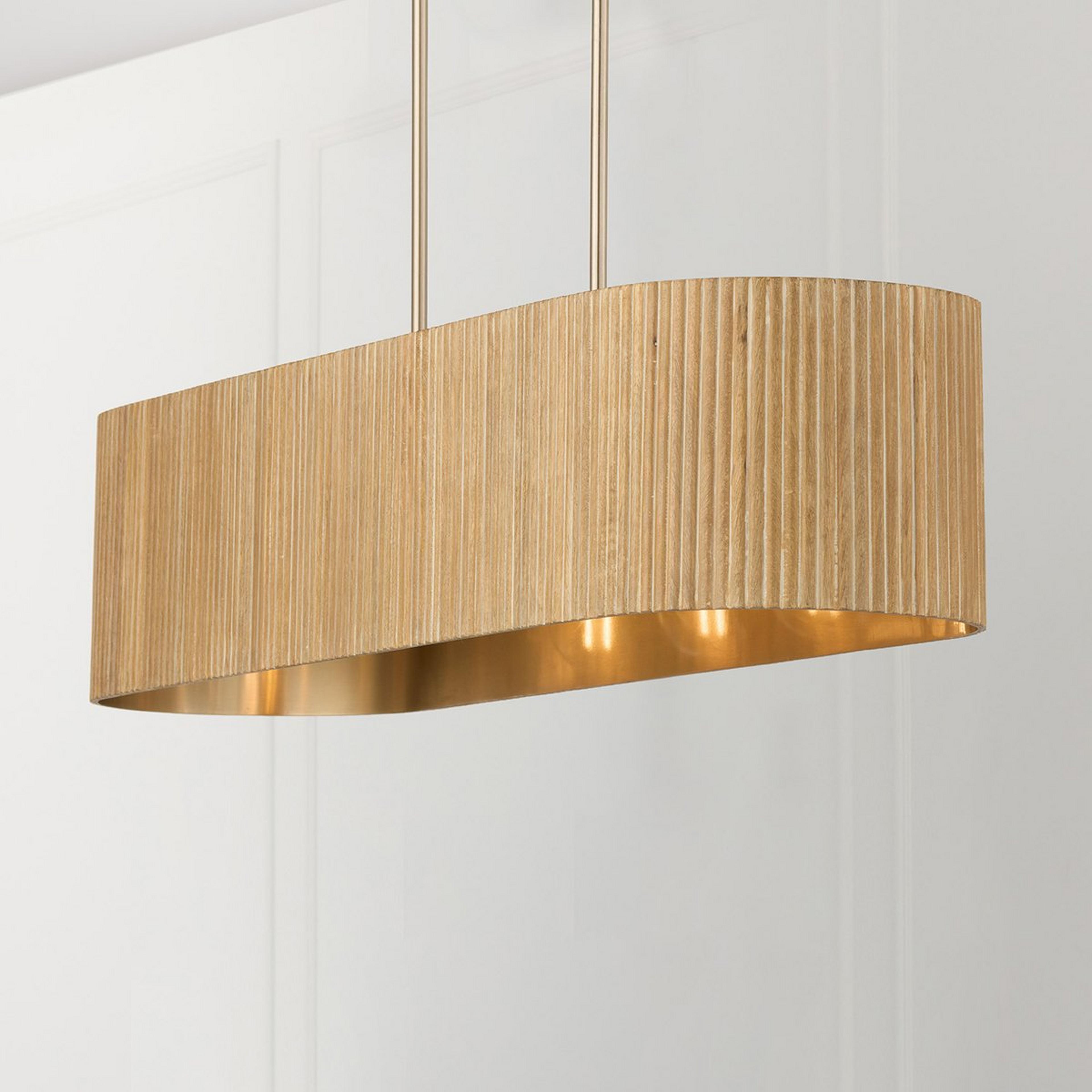A Chavis Island Chandelier with Aged Brass / Whitewashed Wood color