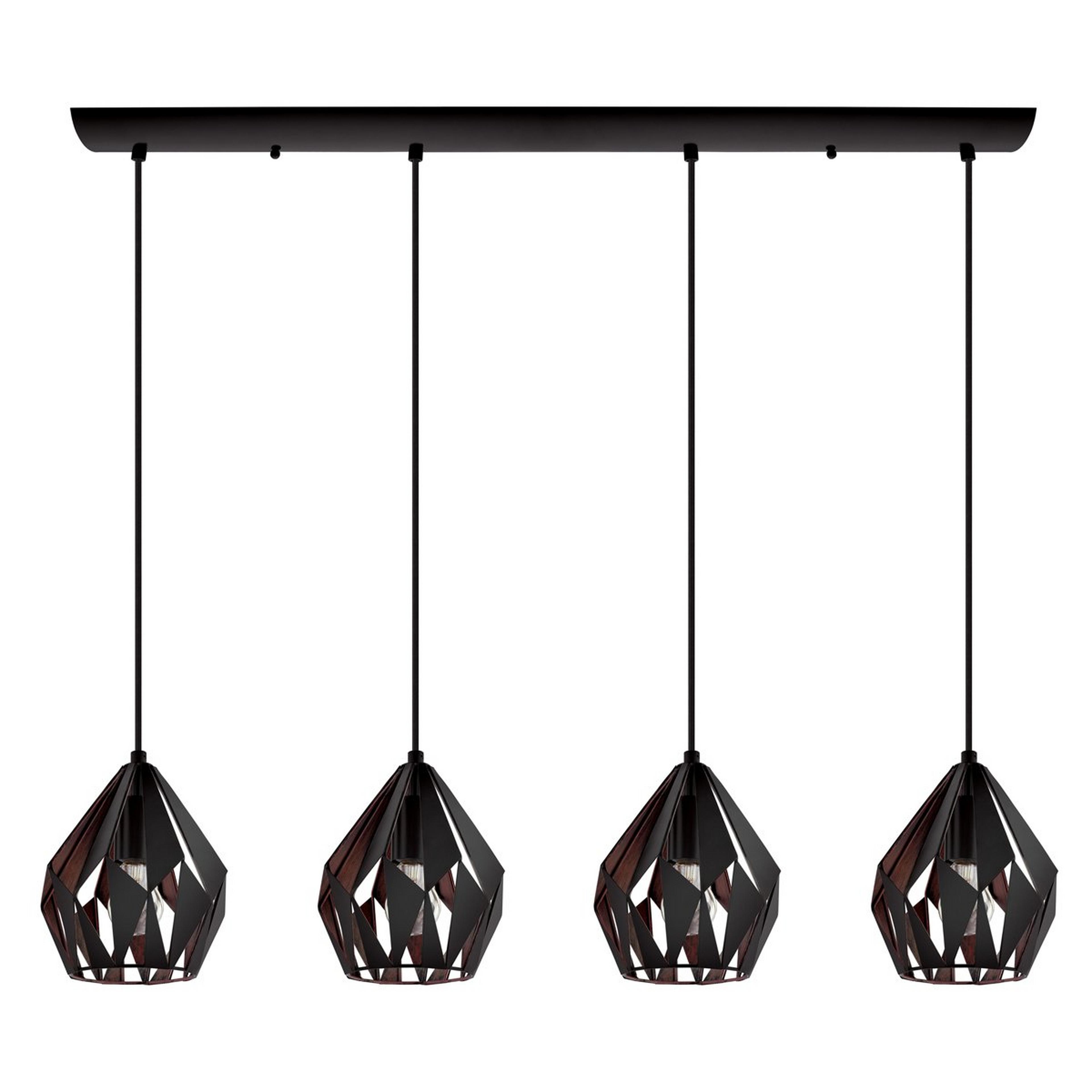A Zula Island Chandelier - 4 Light with Black / Copper color