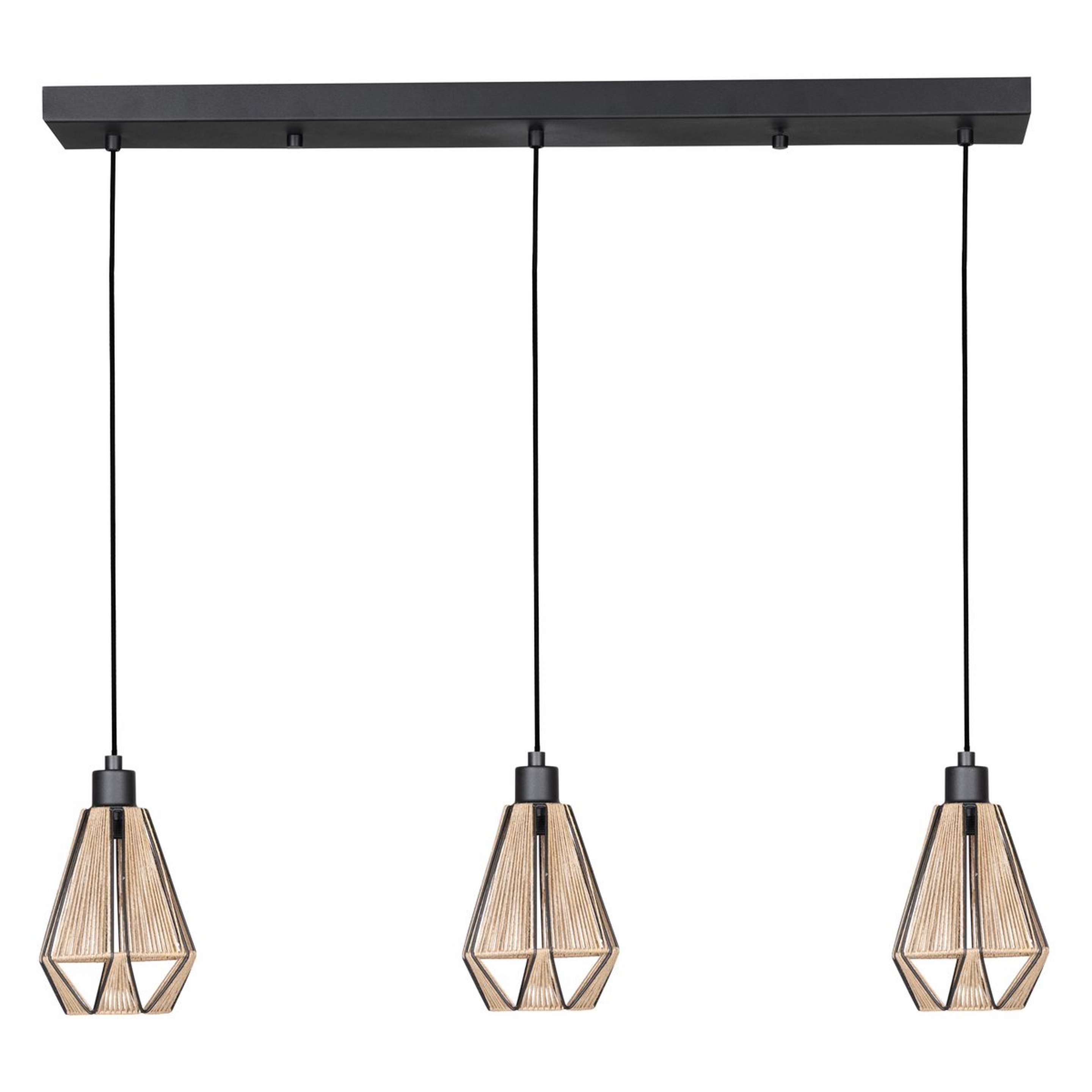 A Ikaika Island Chandelier with Black / Natural Jute color