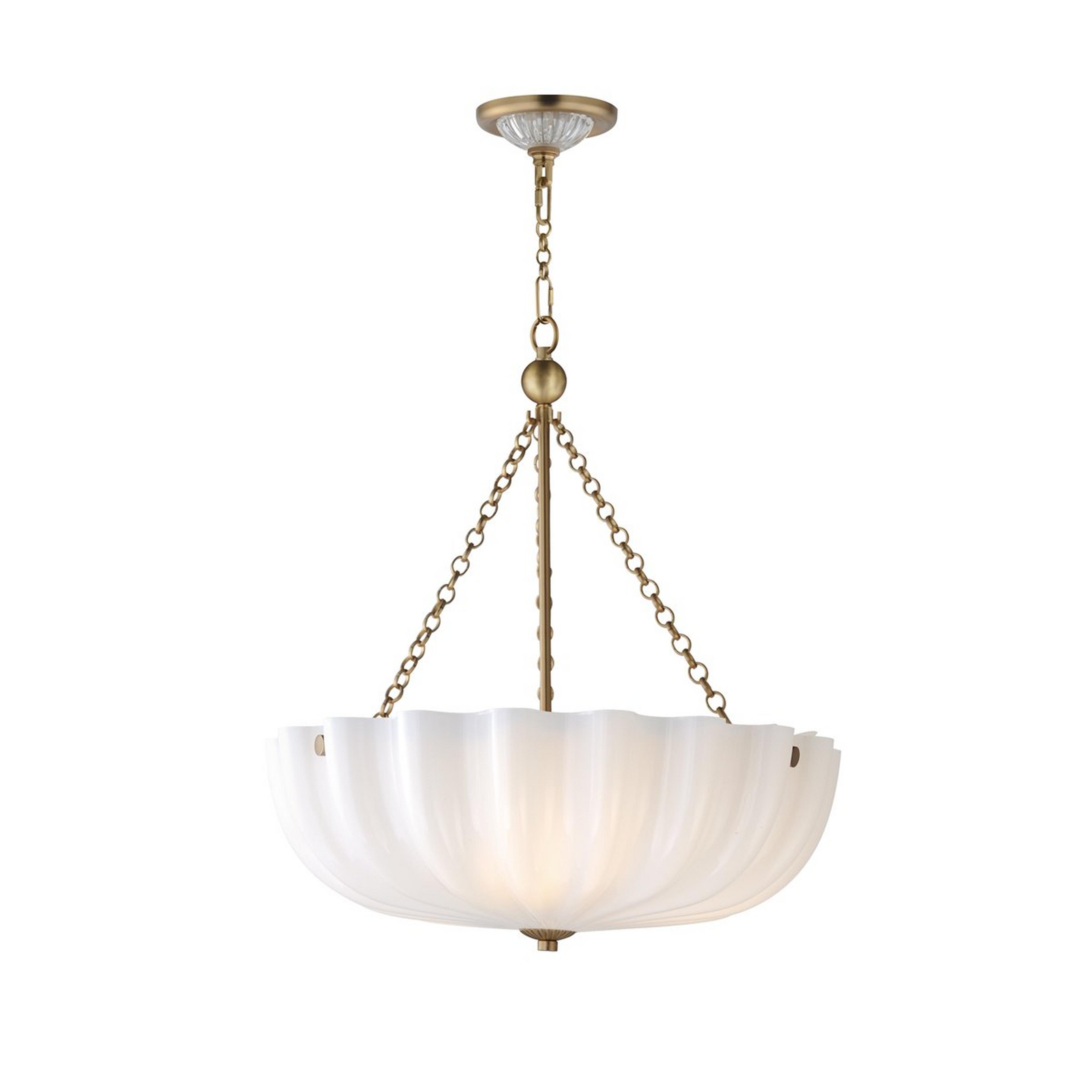 A Zenaida Chandelier - Large with Aged Brass / Clear Glass / Opal Glass color
