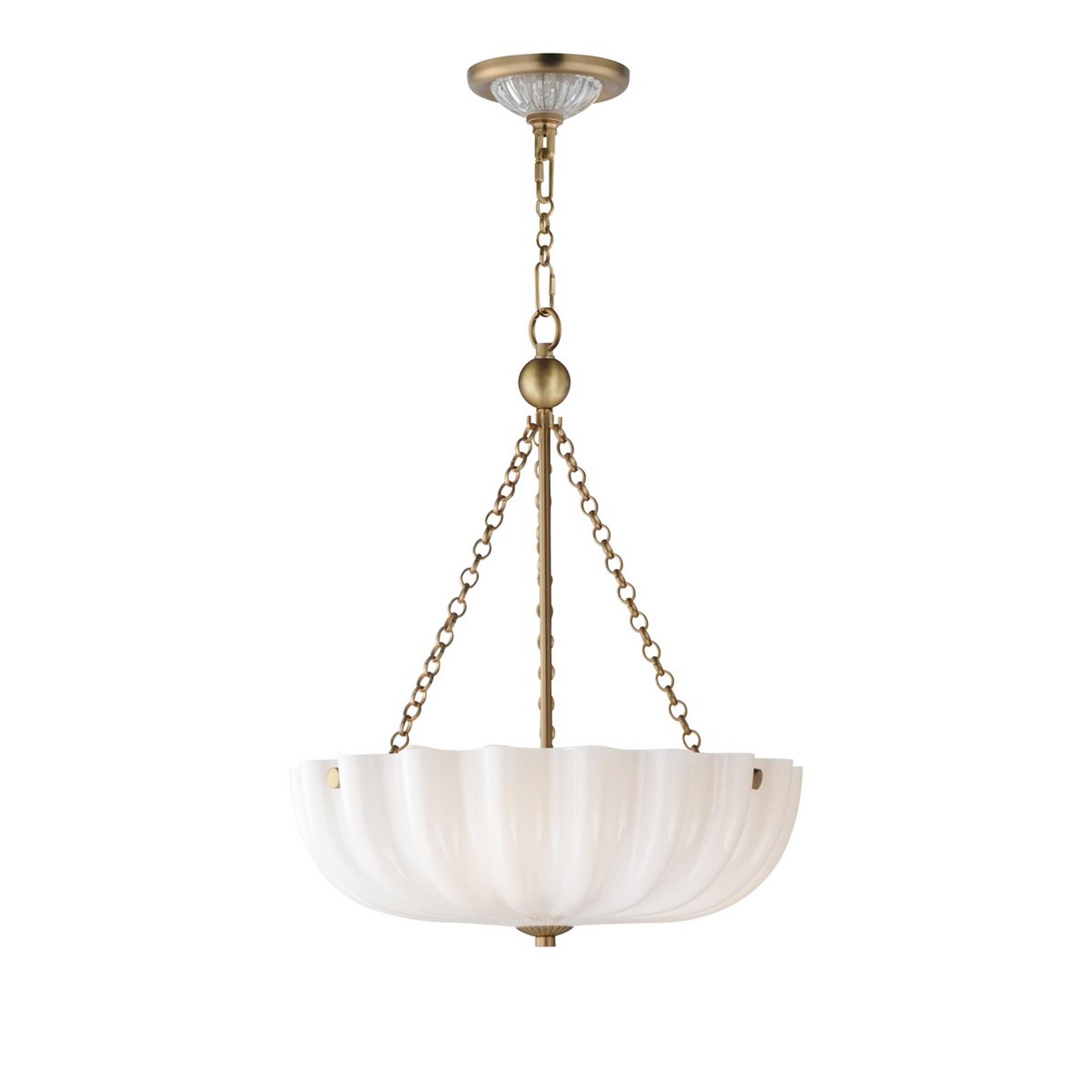 A Zenaida Chandelier - Small with Aged Brass / Clear Glass / Opal Glass color