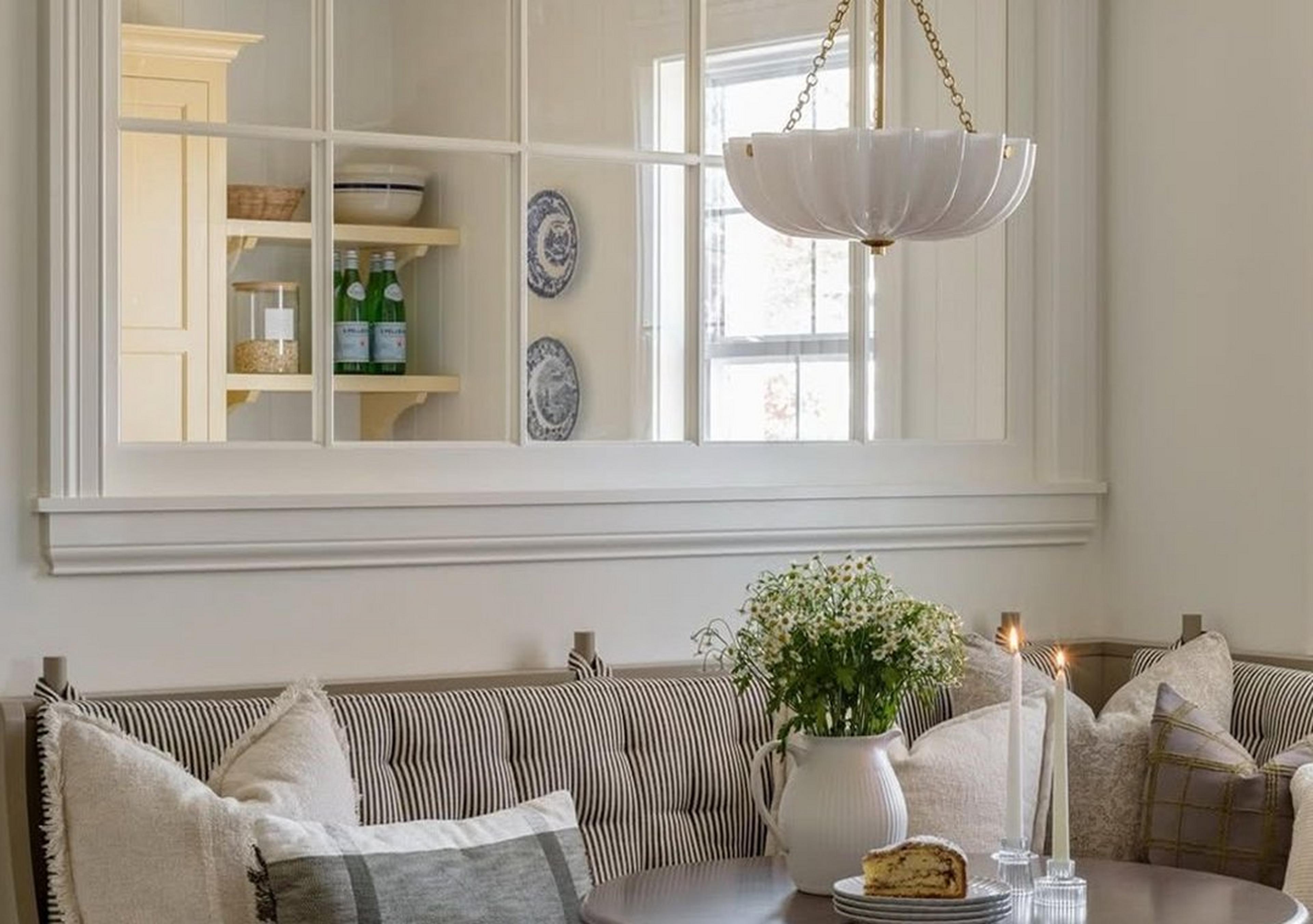 Aged Brass and Opal Glass Zenaida Chandelier