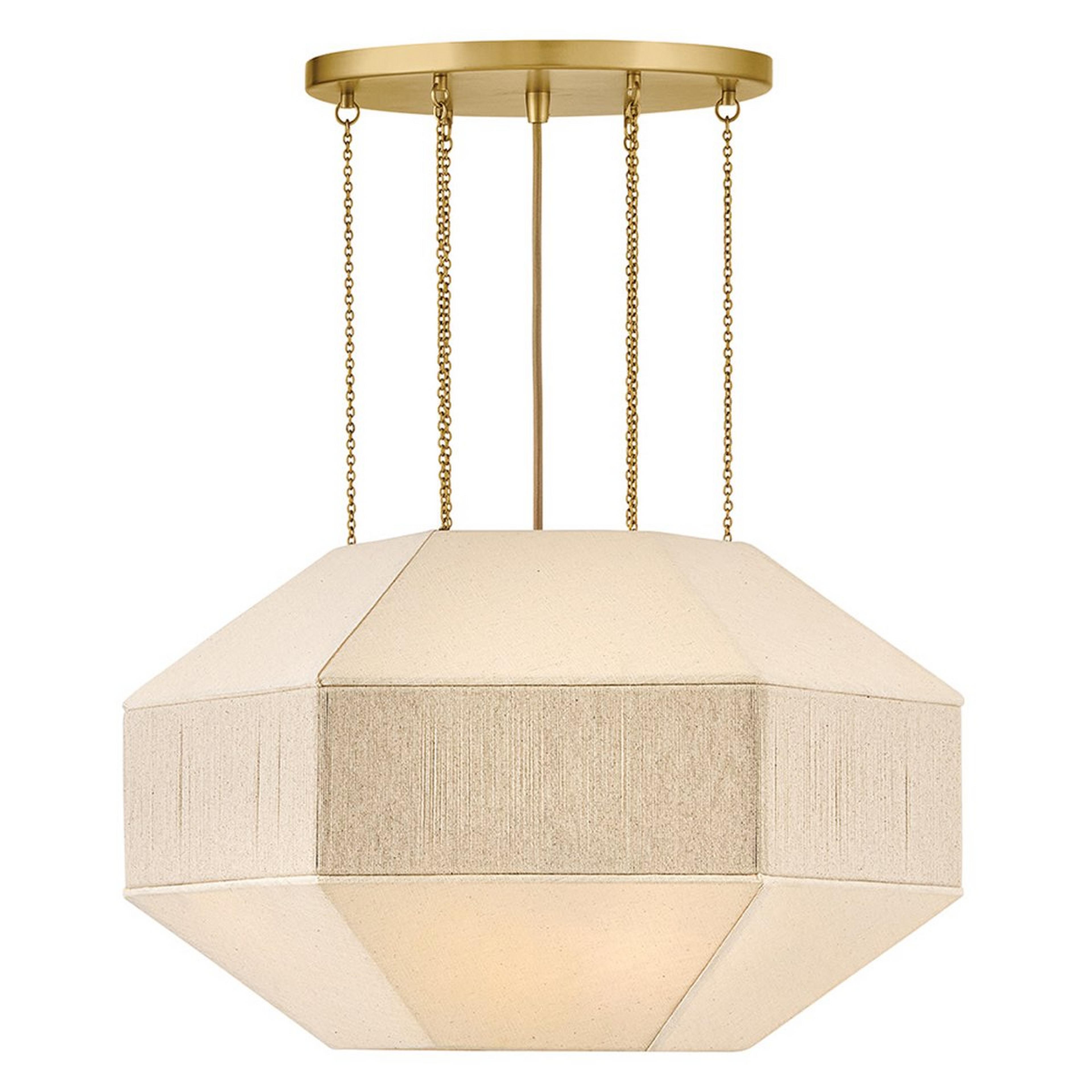 A Harrod Convertible Chandelier with Brass / Beige color