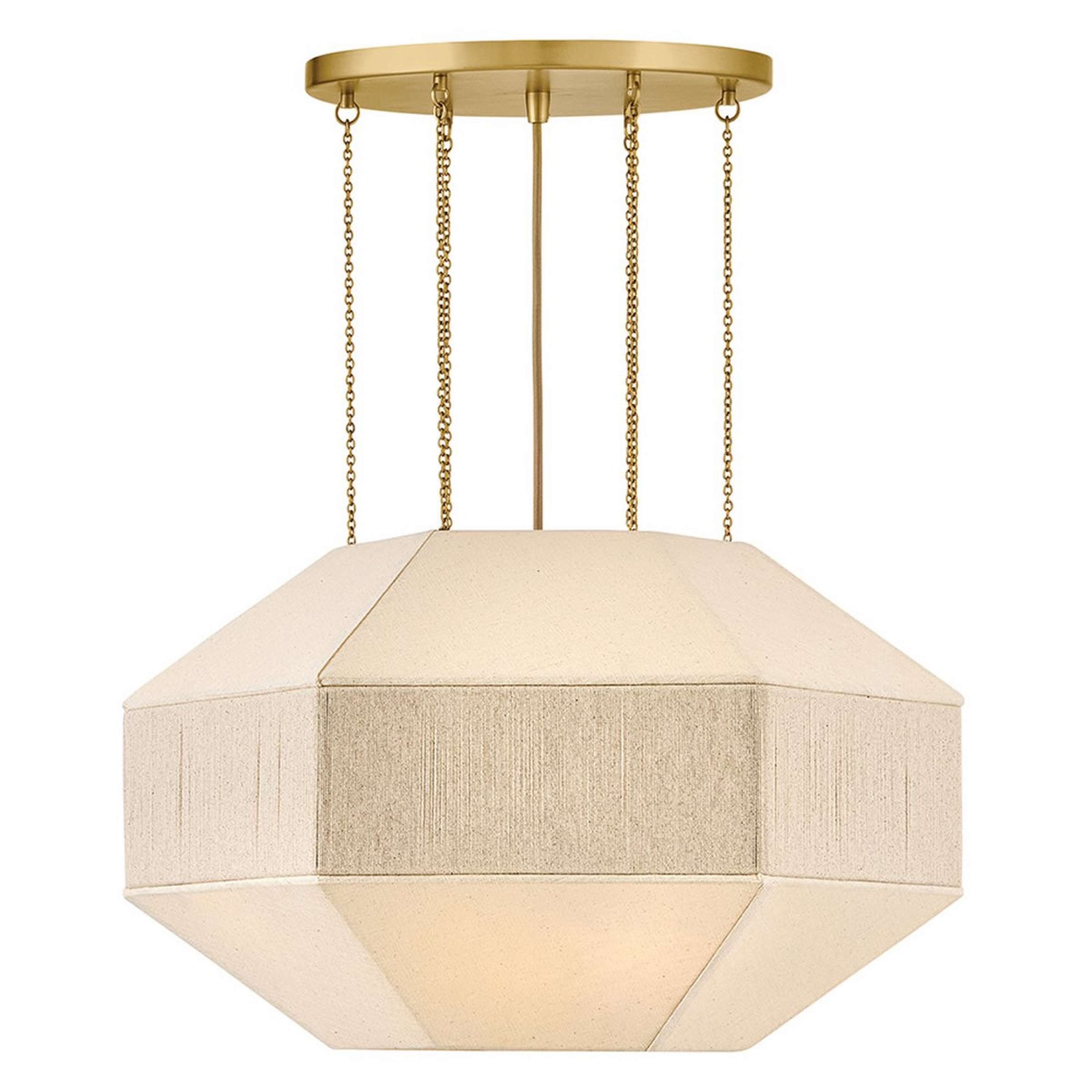 A Harrod Convertible Chandelier with Brass / Beige color