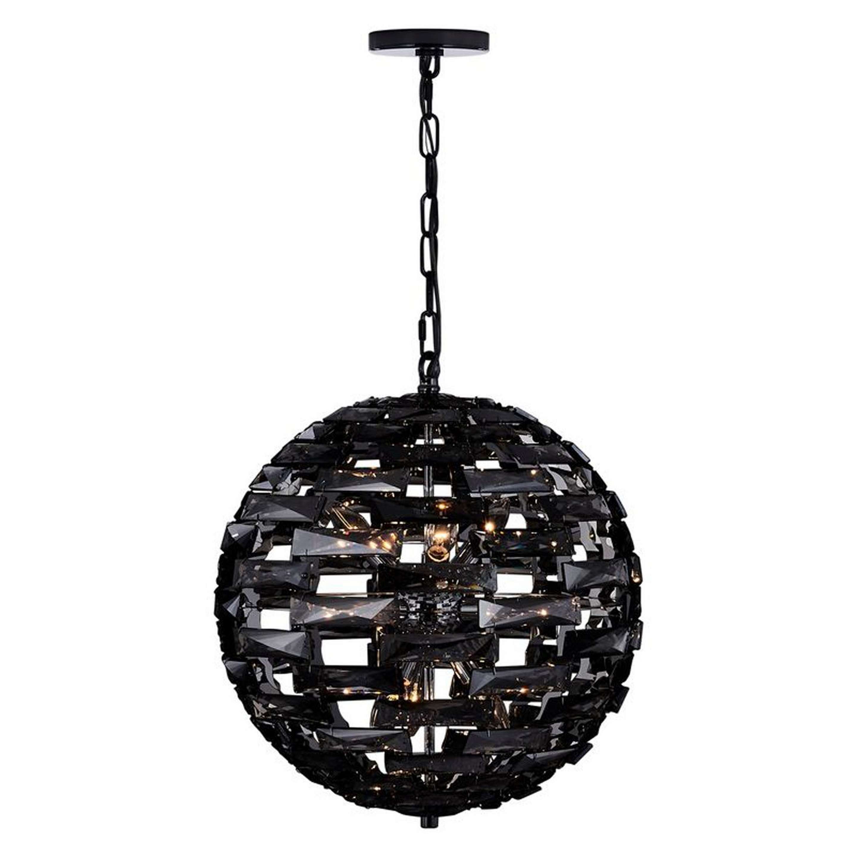 A Beryl Chandelier with Black Nickel / Black Crystal color