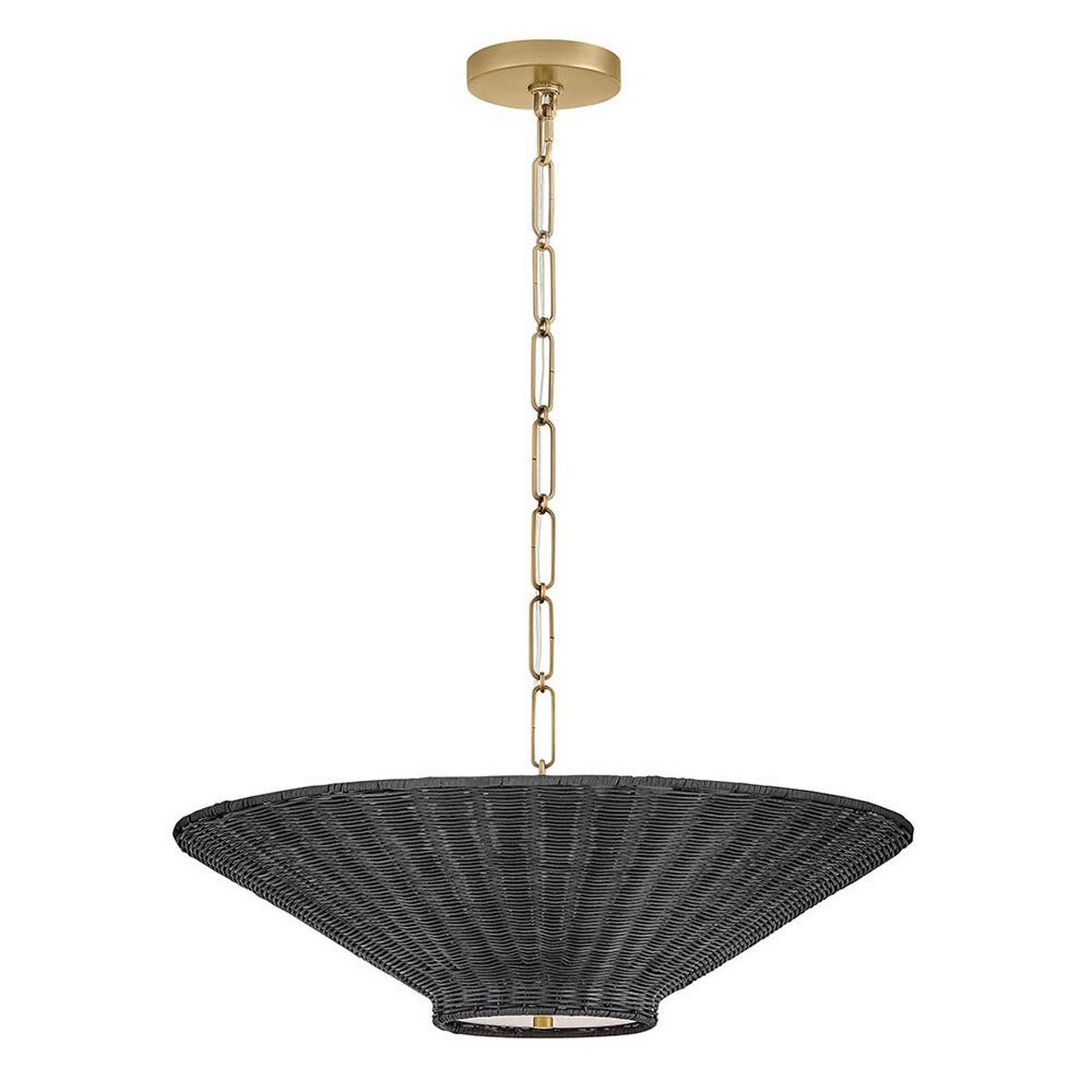 A Vesta Convertible Chandelier with Brass / Black color