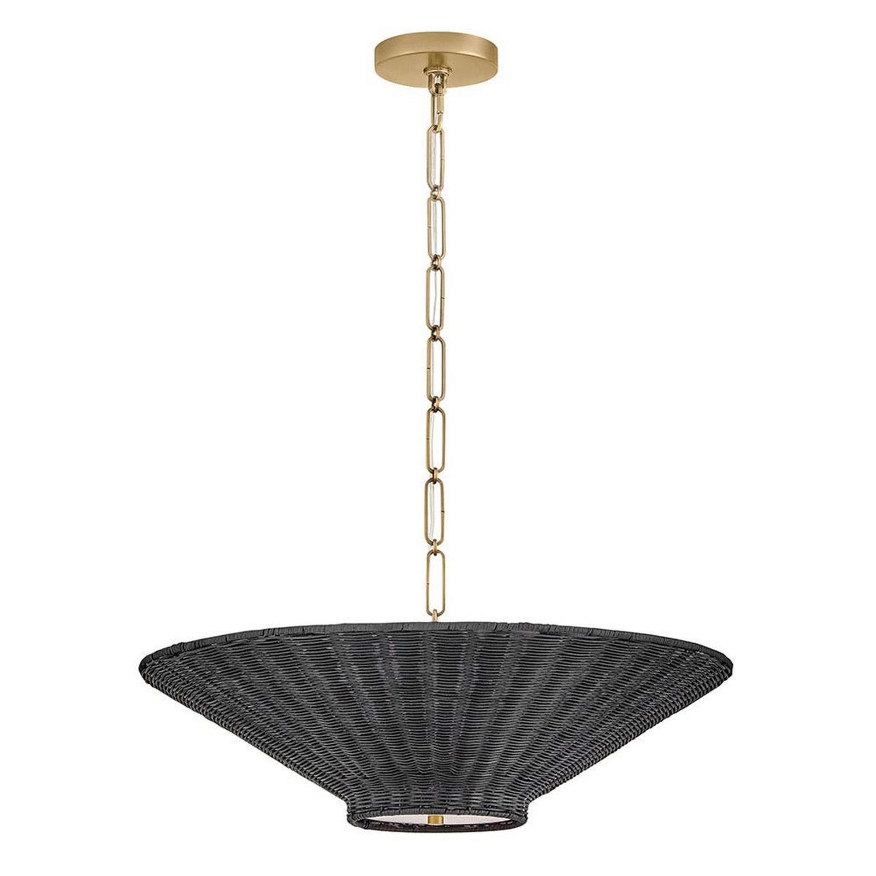 A Vesta Convertible Chandelier with Brass / Black color
