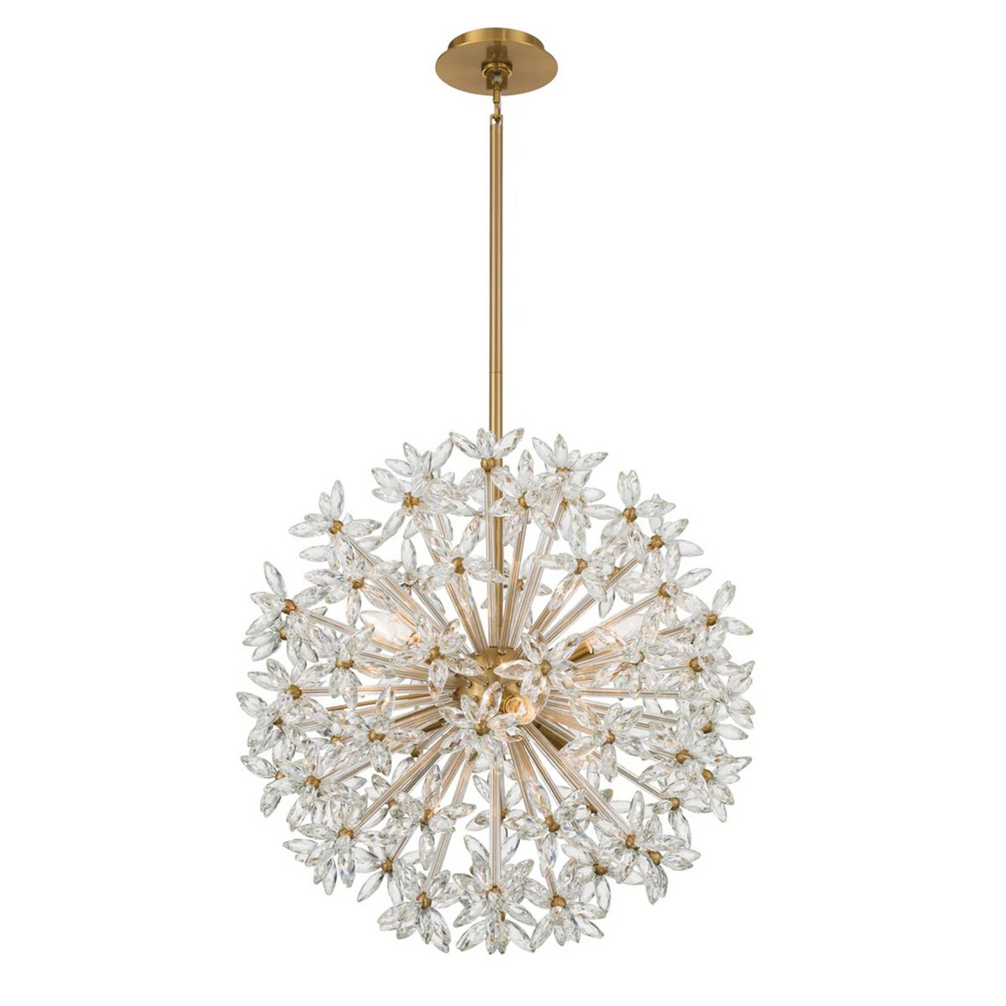 A Sprightly Chandelier - 6 Light with Gold / Crystal color
