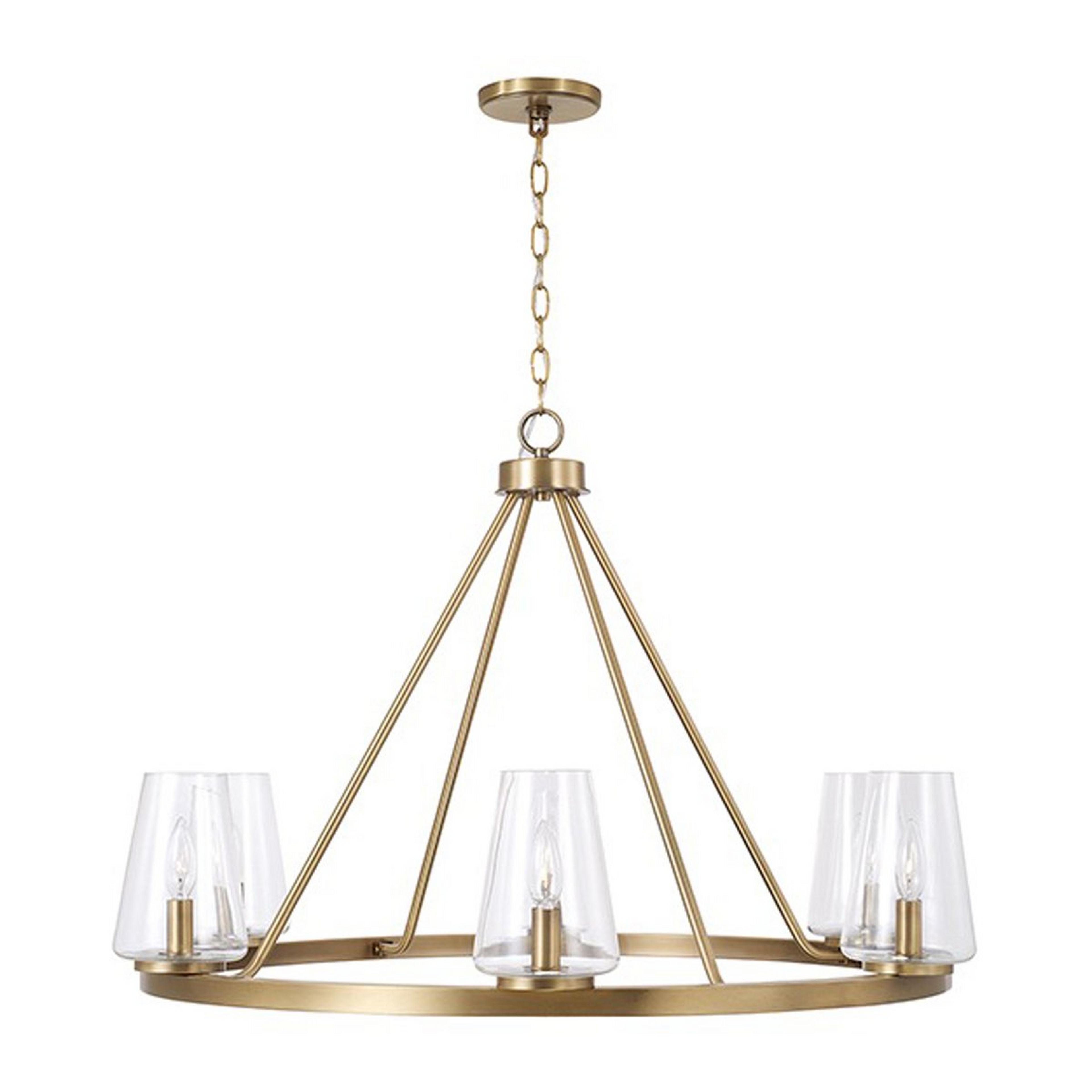A Alonso Chandelier - Large with Aged Brass / Clear Glass color