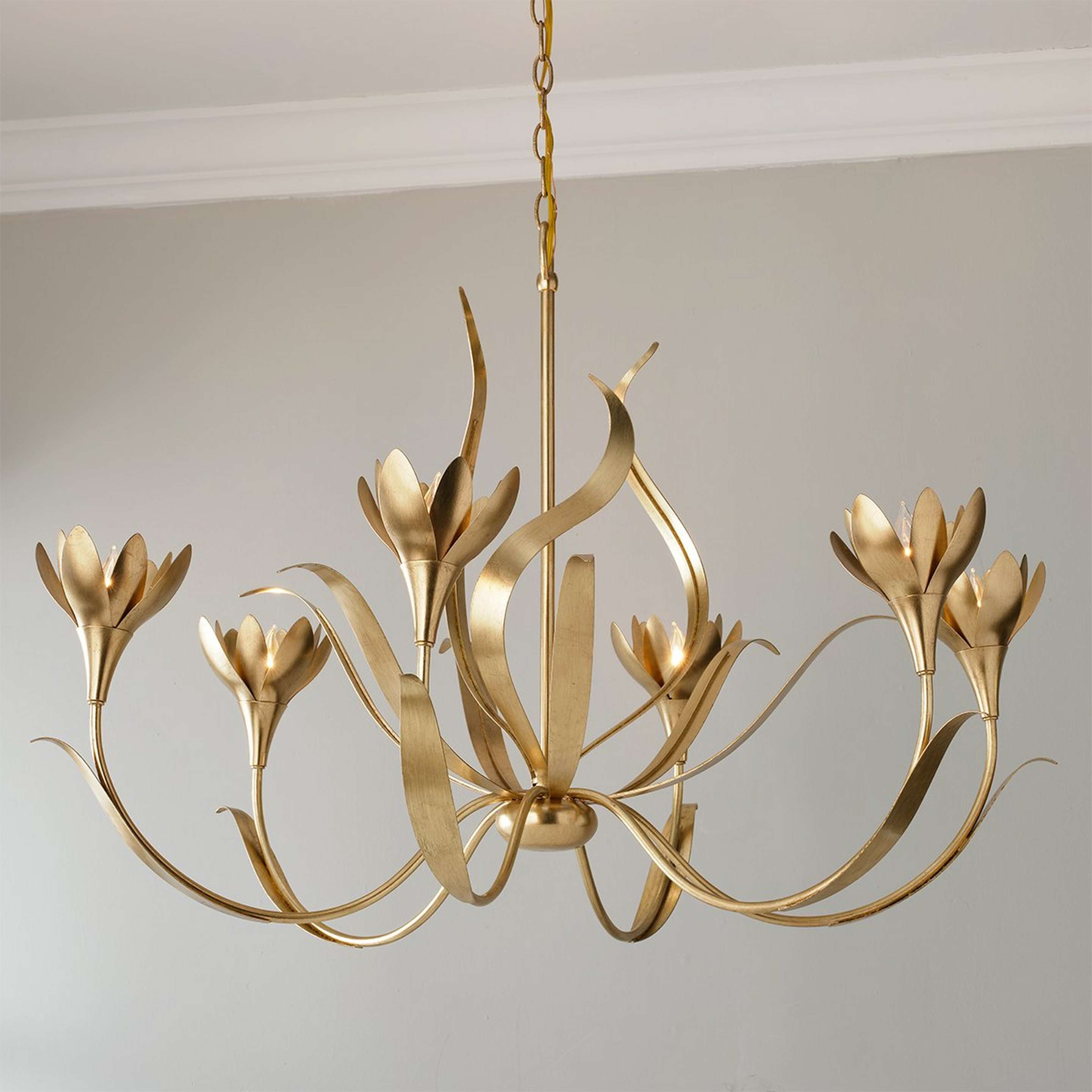 A Chris Loves Julia Pearl Chandelier with Gold color