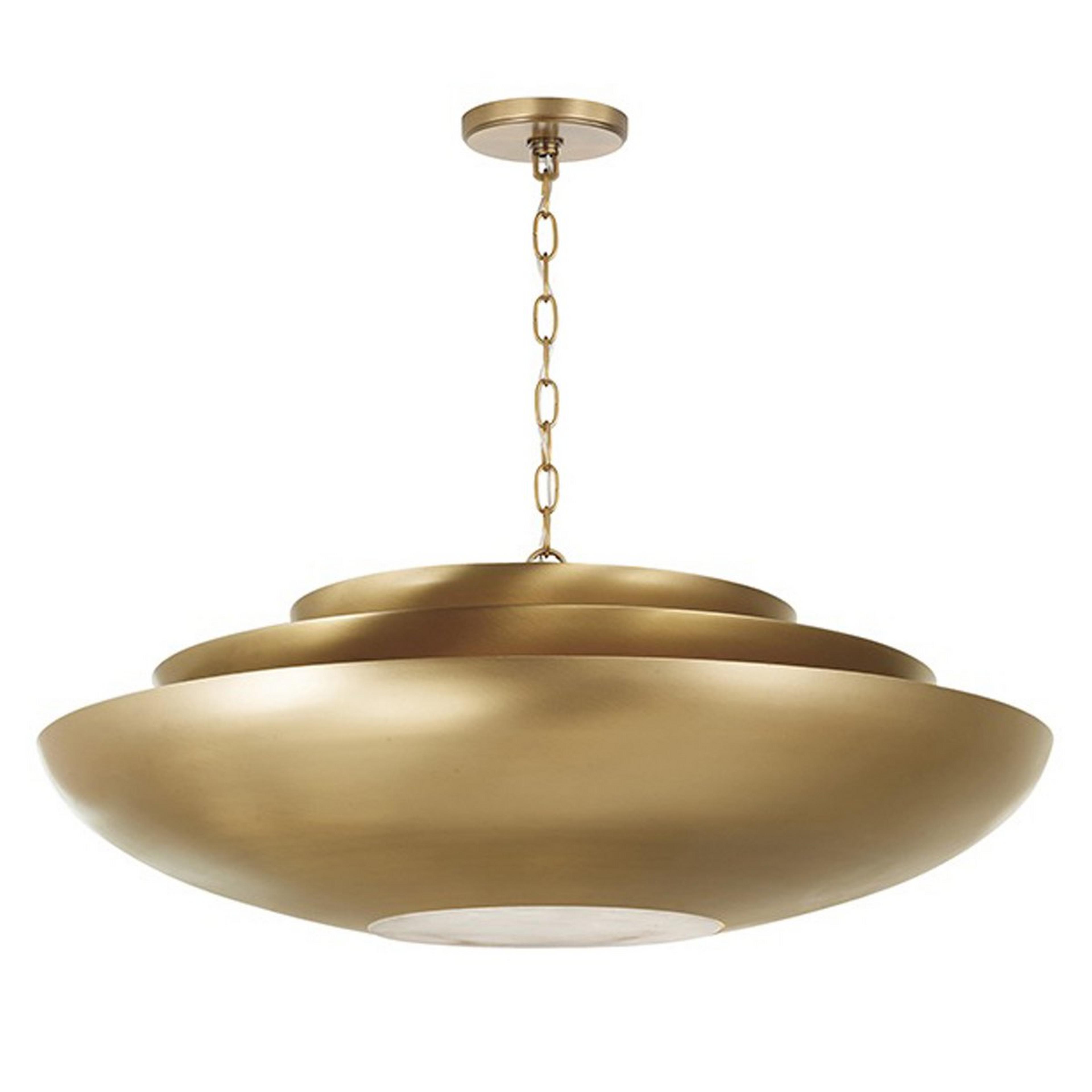 A Zoya Chandelier with Aged Brass / Alabaster color