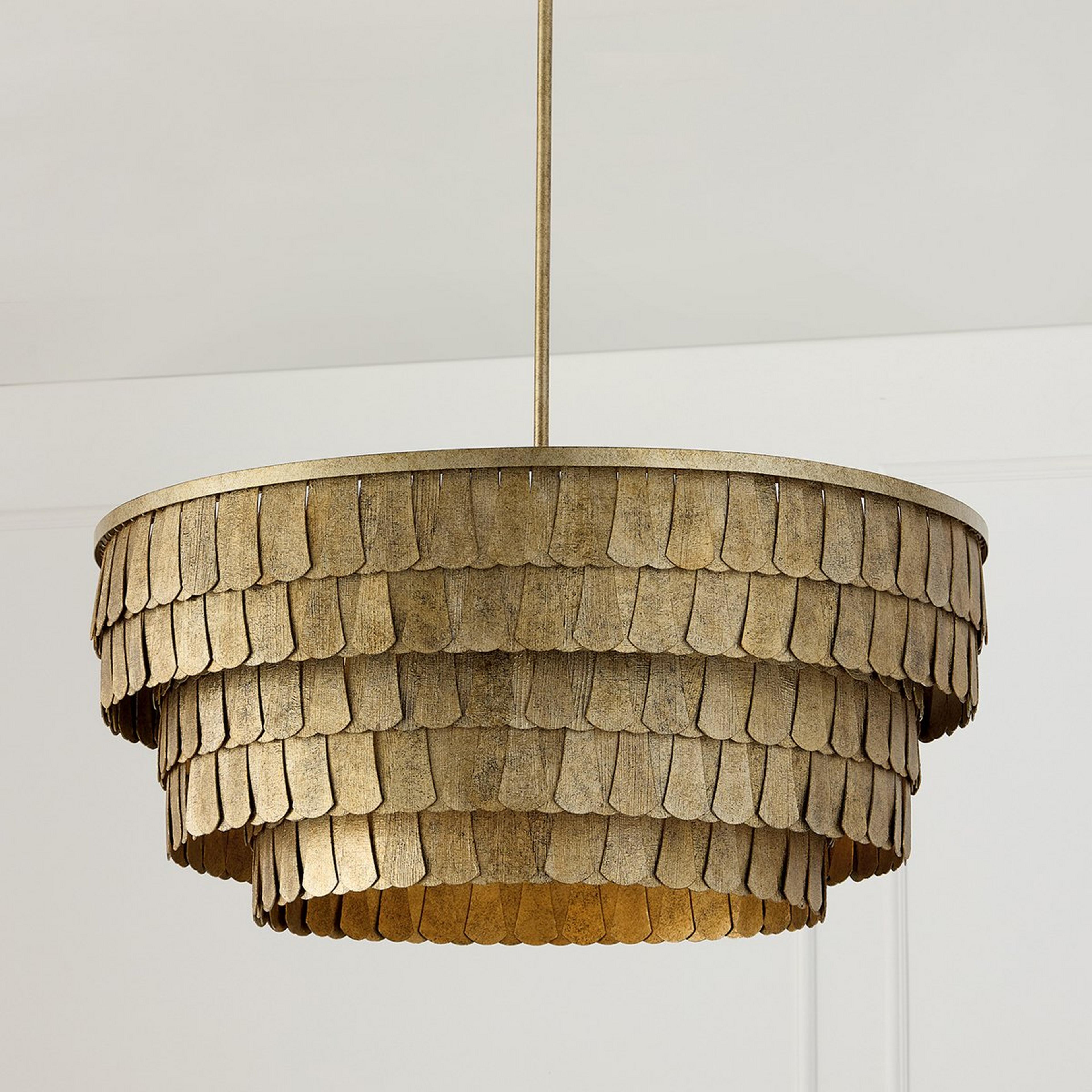 A Horacio Chandelier with Antiqued Gold color
