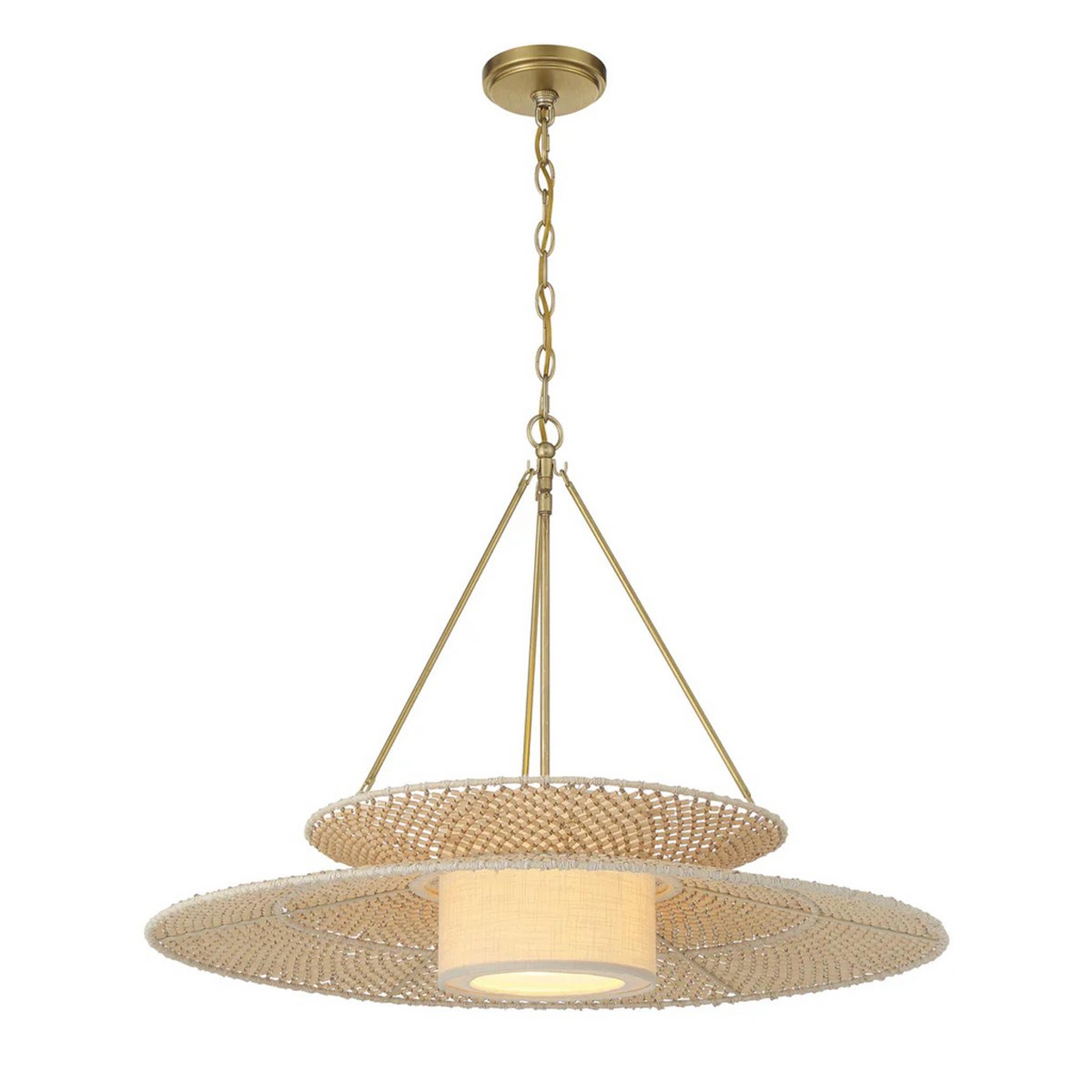 A Jamille Chandelier with Gold / Natural color