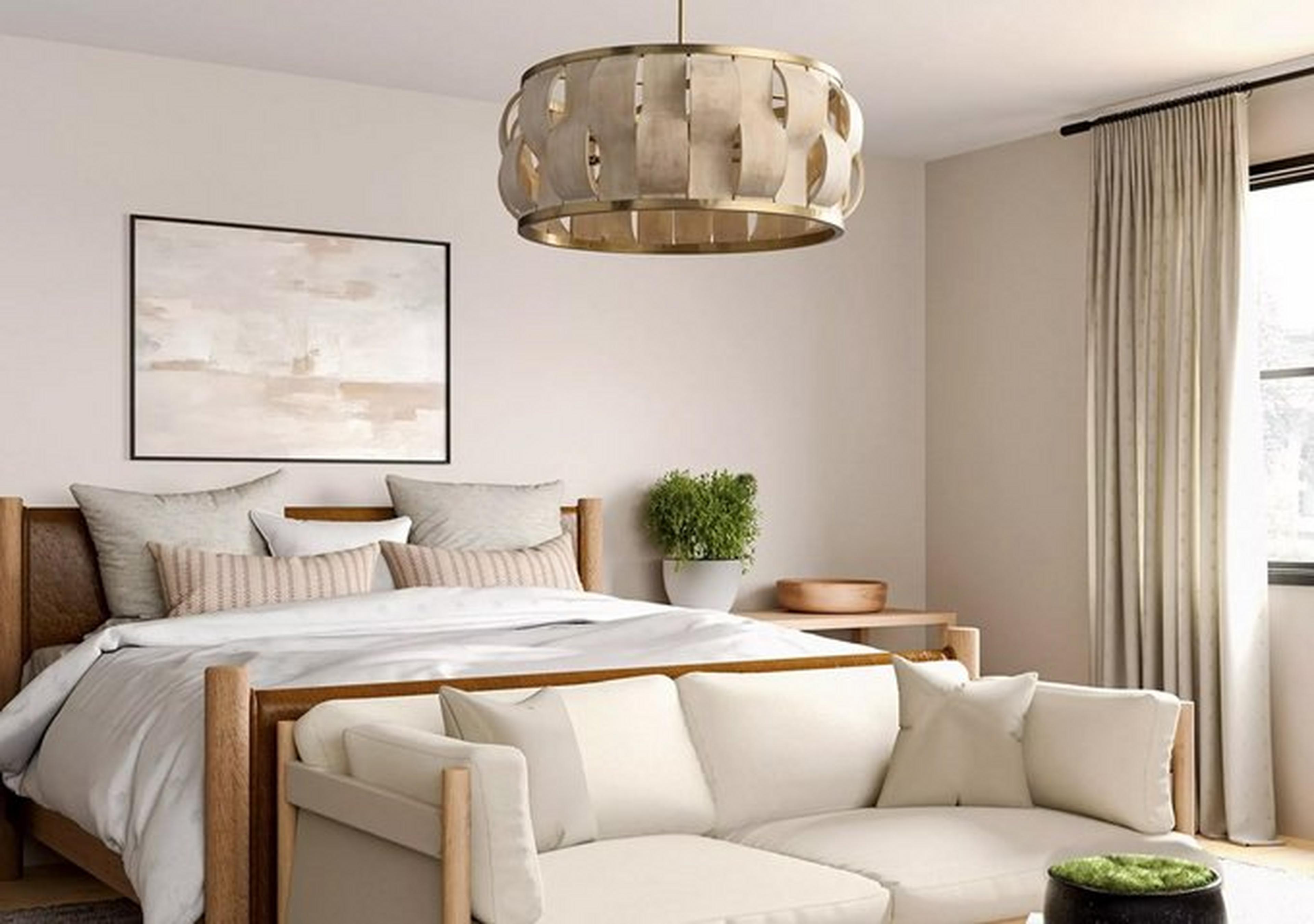 Flux Chandelier in a bedroom