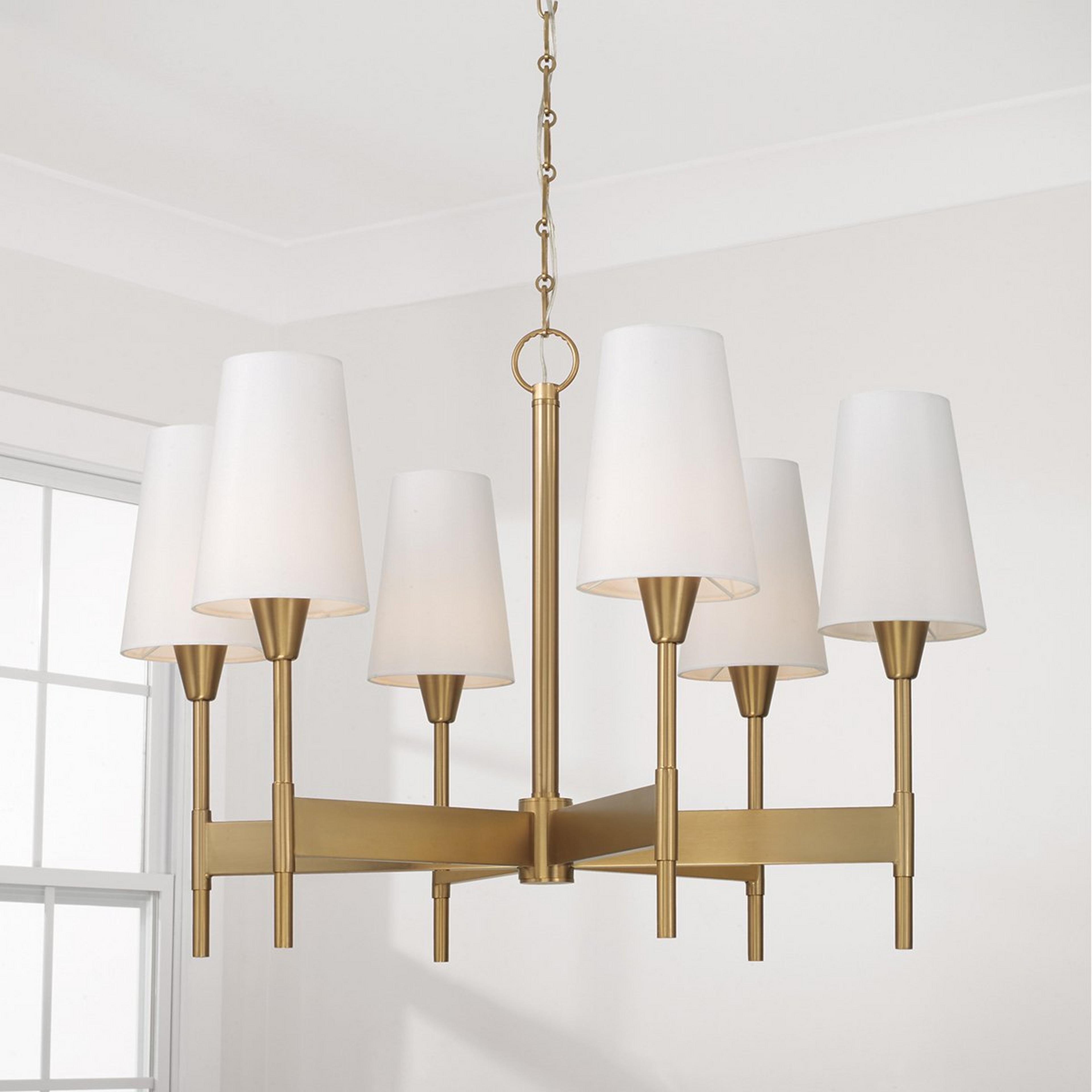 A Valens Chandelier with Brass / White color