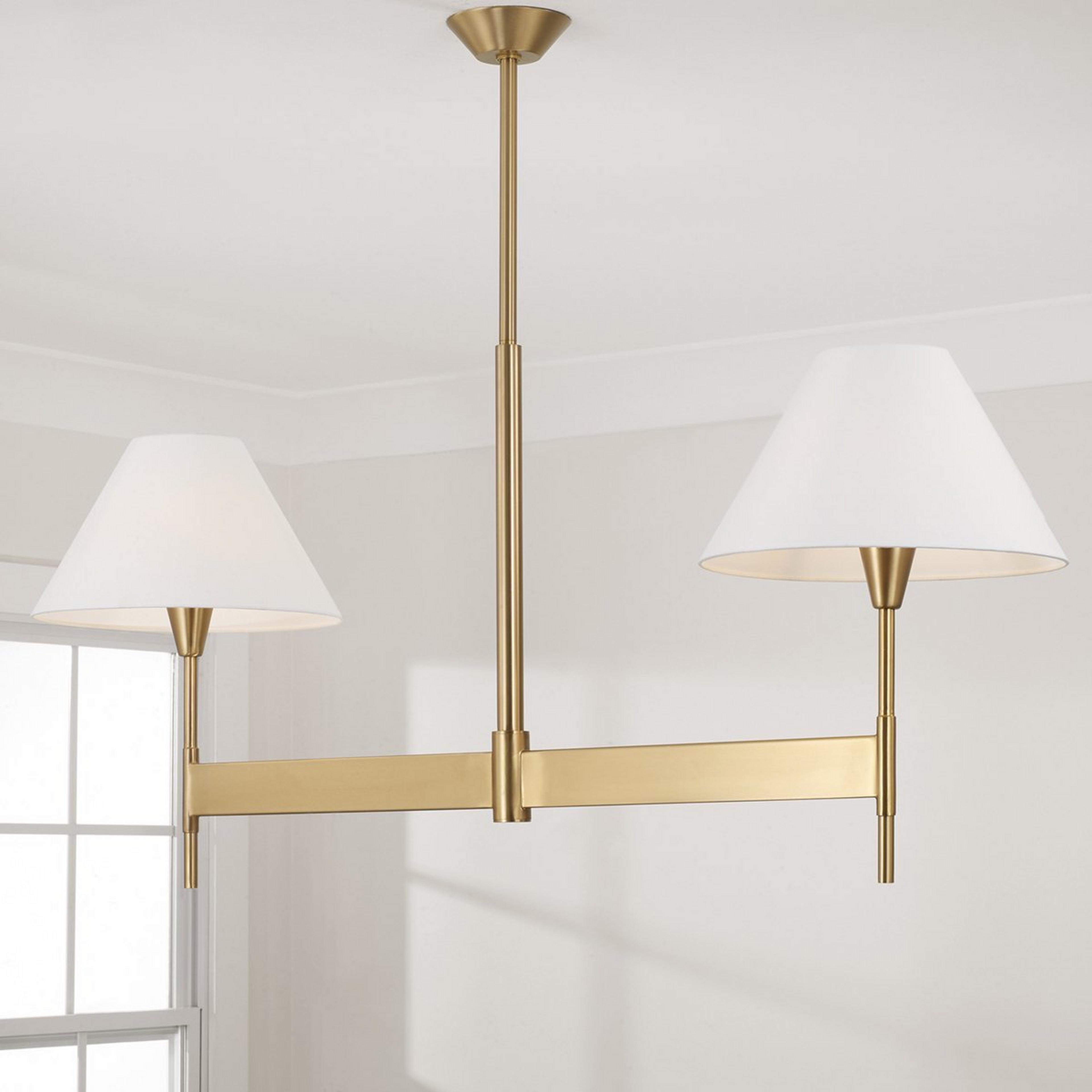 A Valens Island Chandelier with Brass / White color