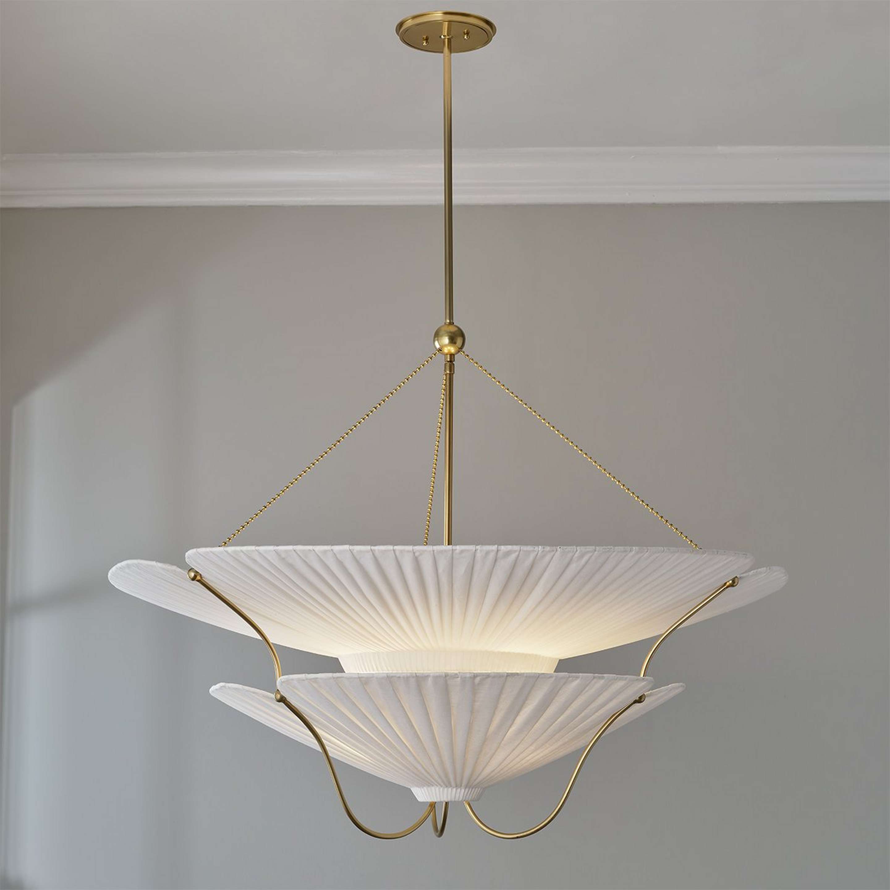 A Savannah Chandelier with Ivory / Aged Brass color