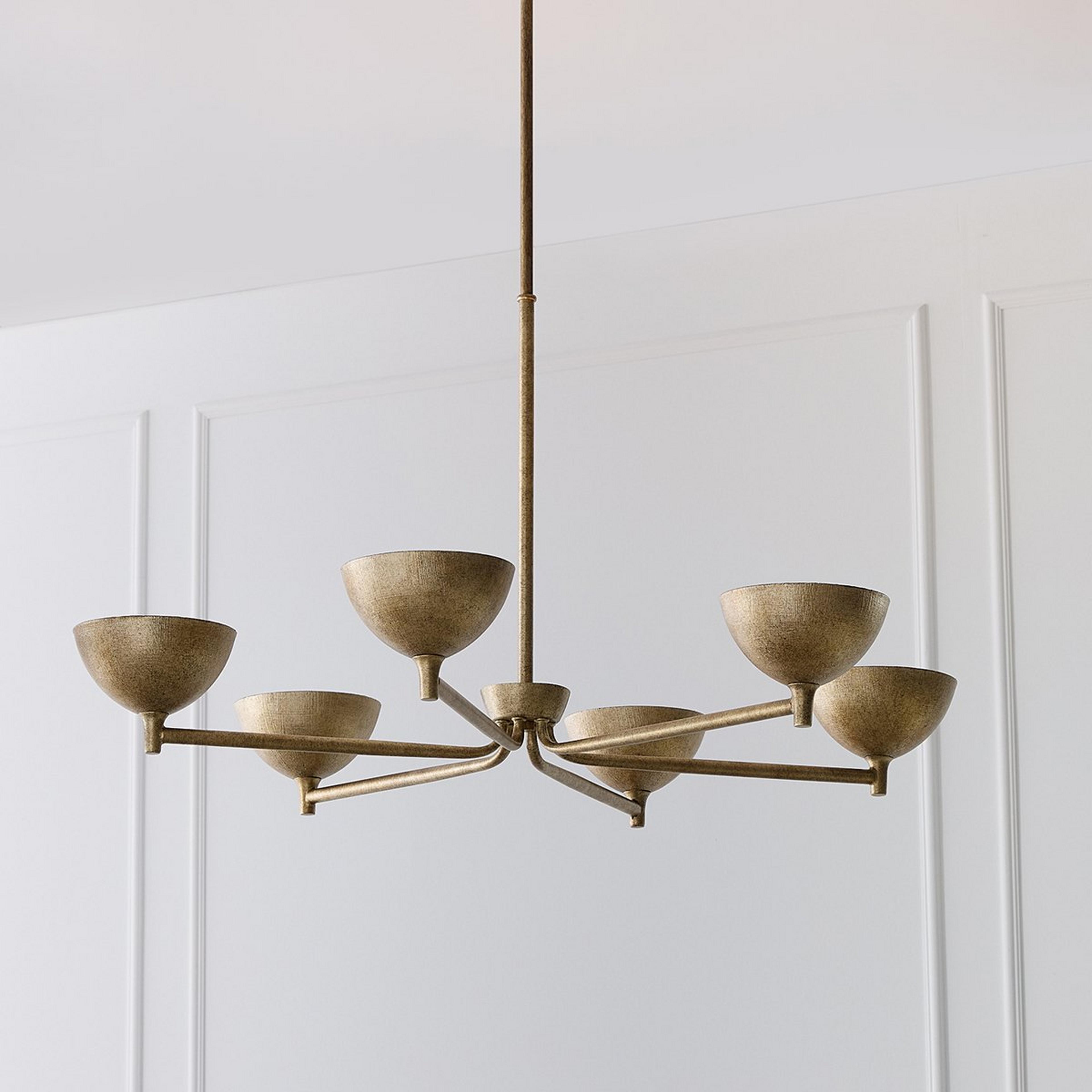 A Dipti LED Chandelier with Antiqued Gold color