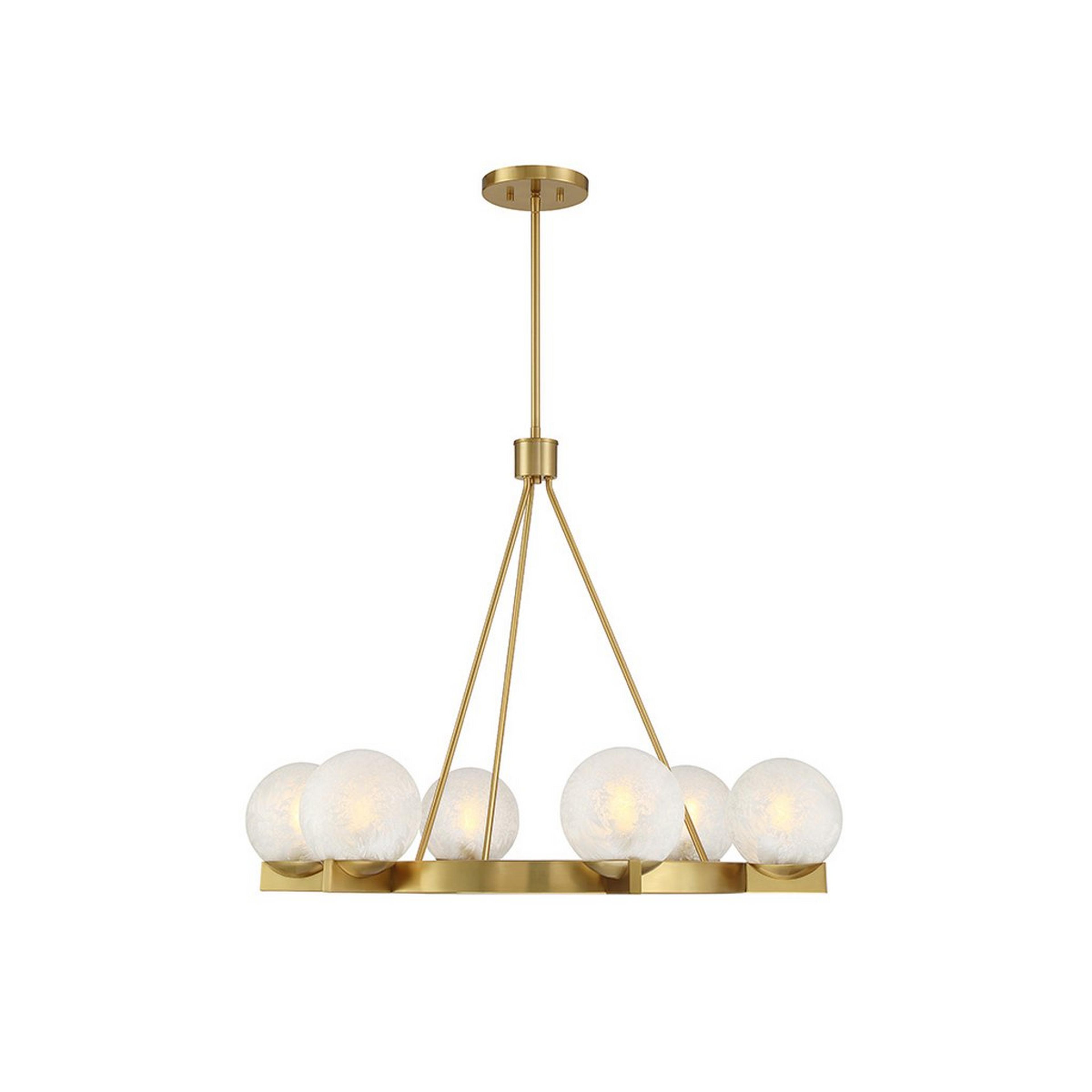 A Neoma Chandelier with Aged Brass / Cloud Glass color