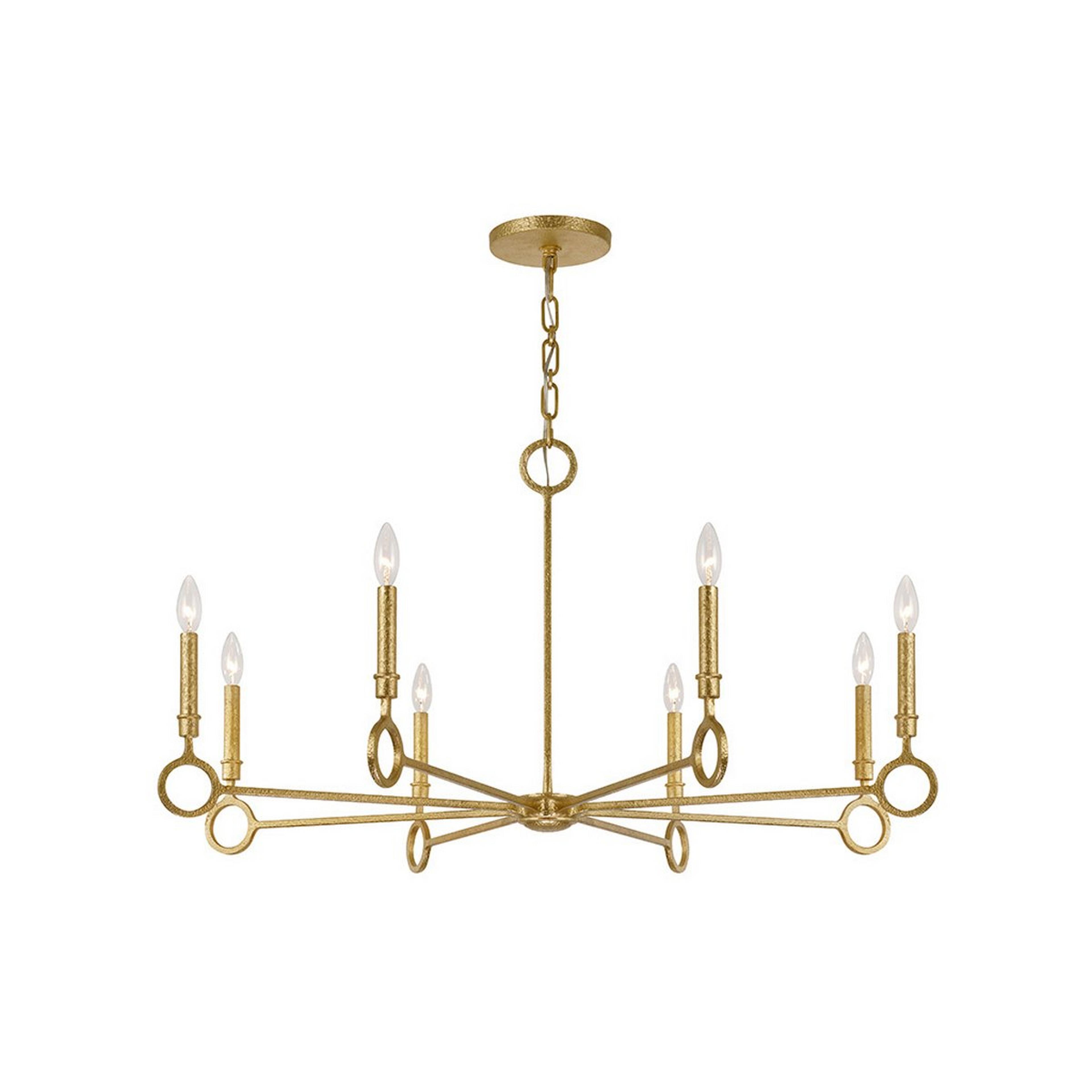 A Chiave Chandelier with Gold Leaf color