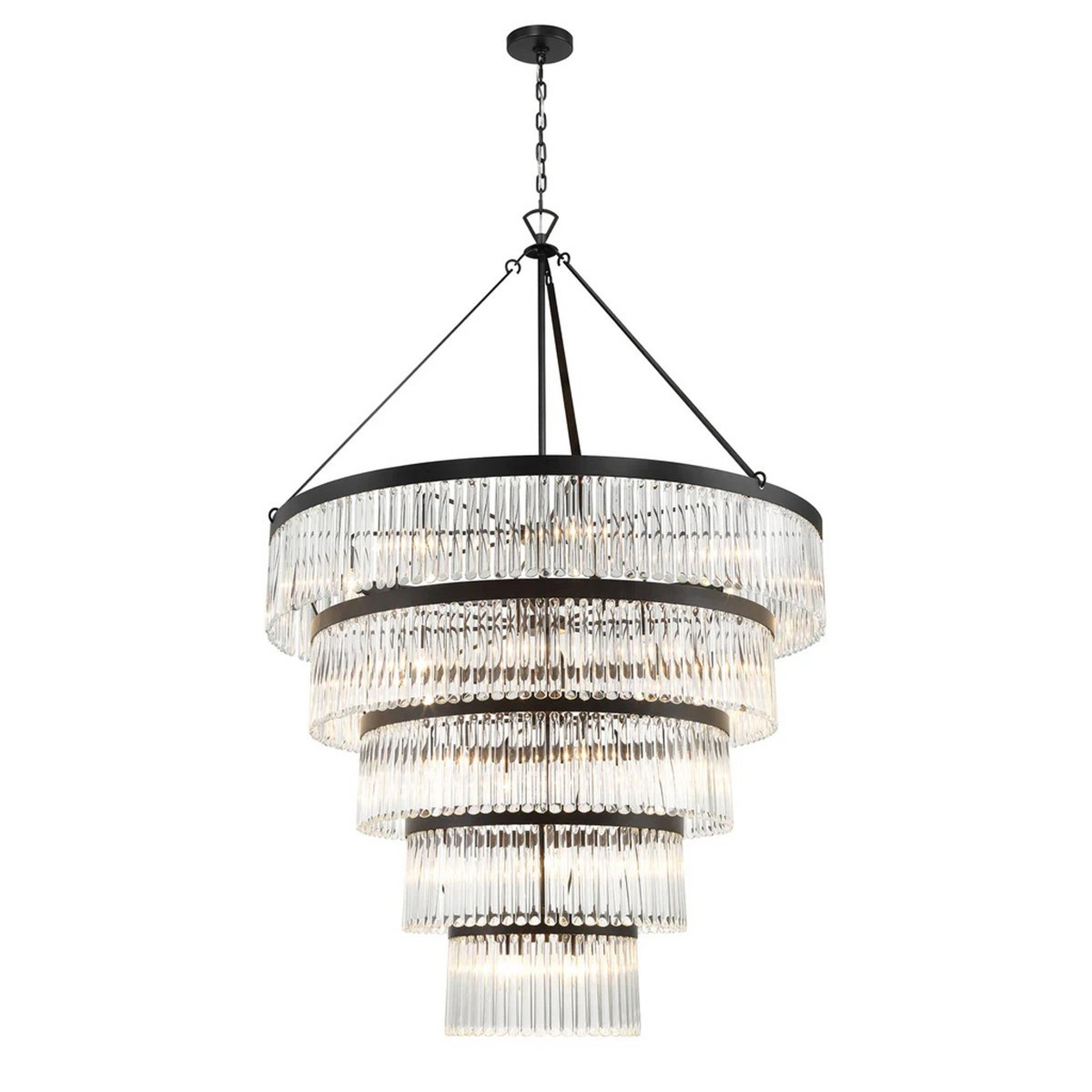 A Crystal Alstro Five-Tier Chandelier with Black / Crystal color