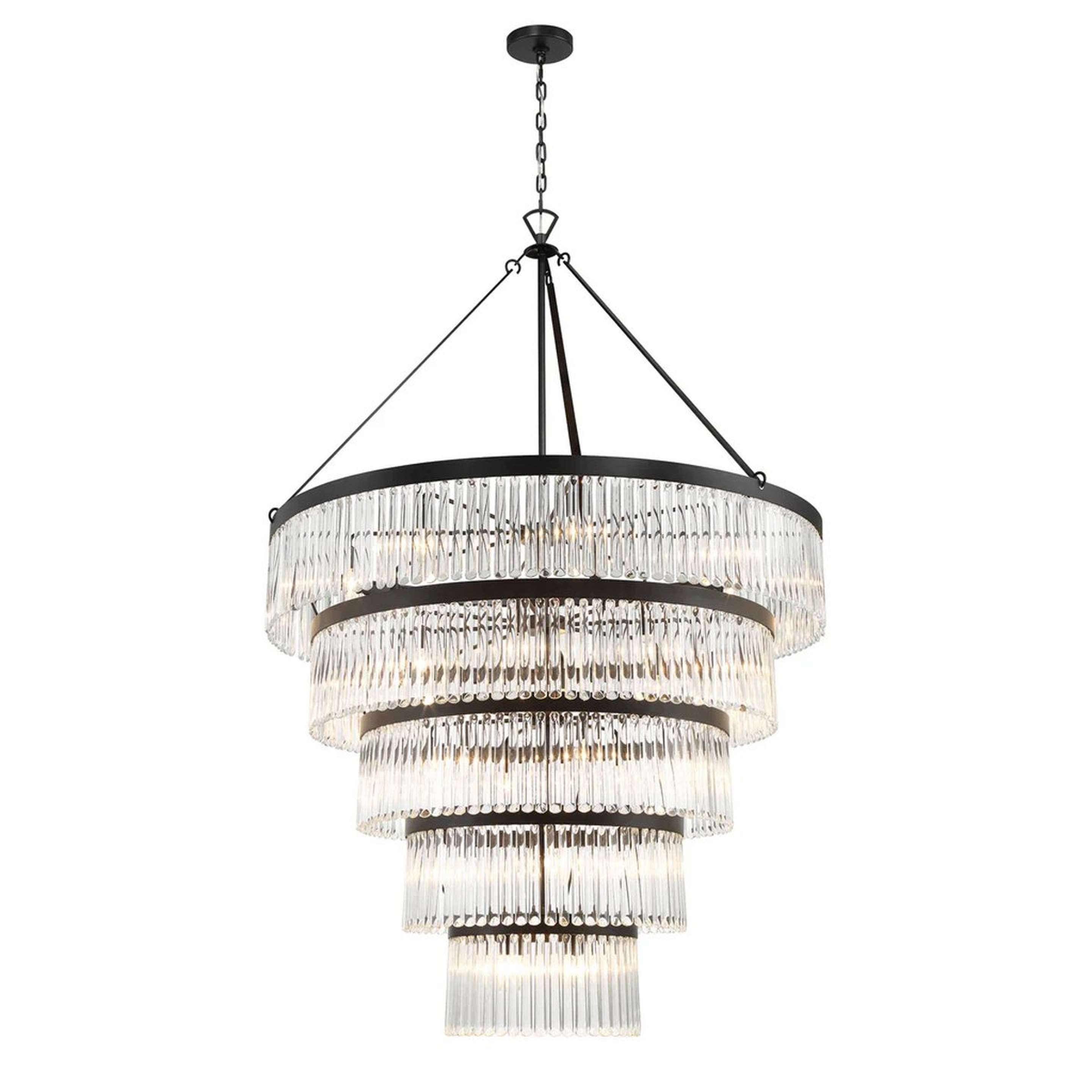 A Crystal Alstro Five-Tier Chandelier with Black / Crystal color