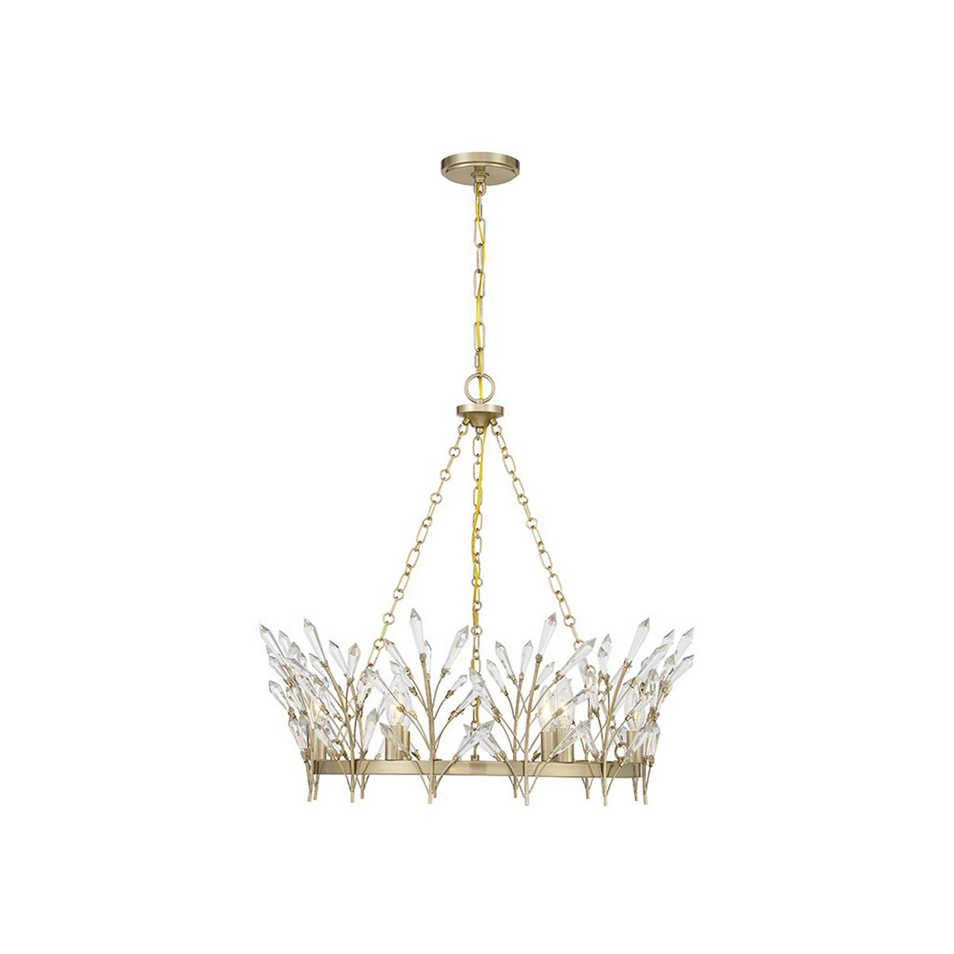 A Demetria Chandelier with Brass / Crystal color