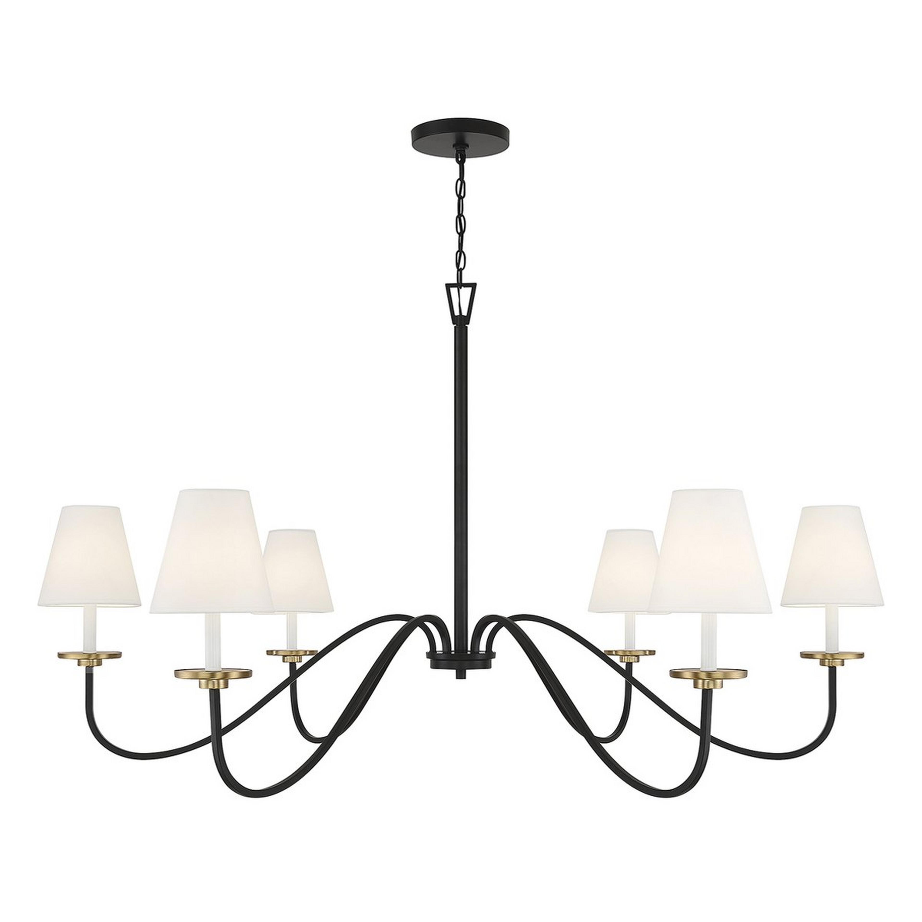A Hilaria Chandelier with Black / Brass / White color