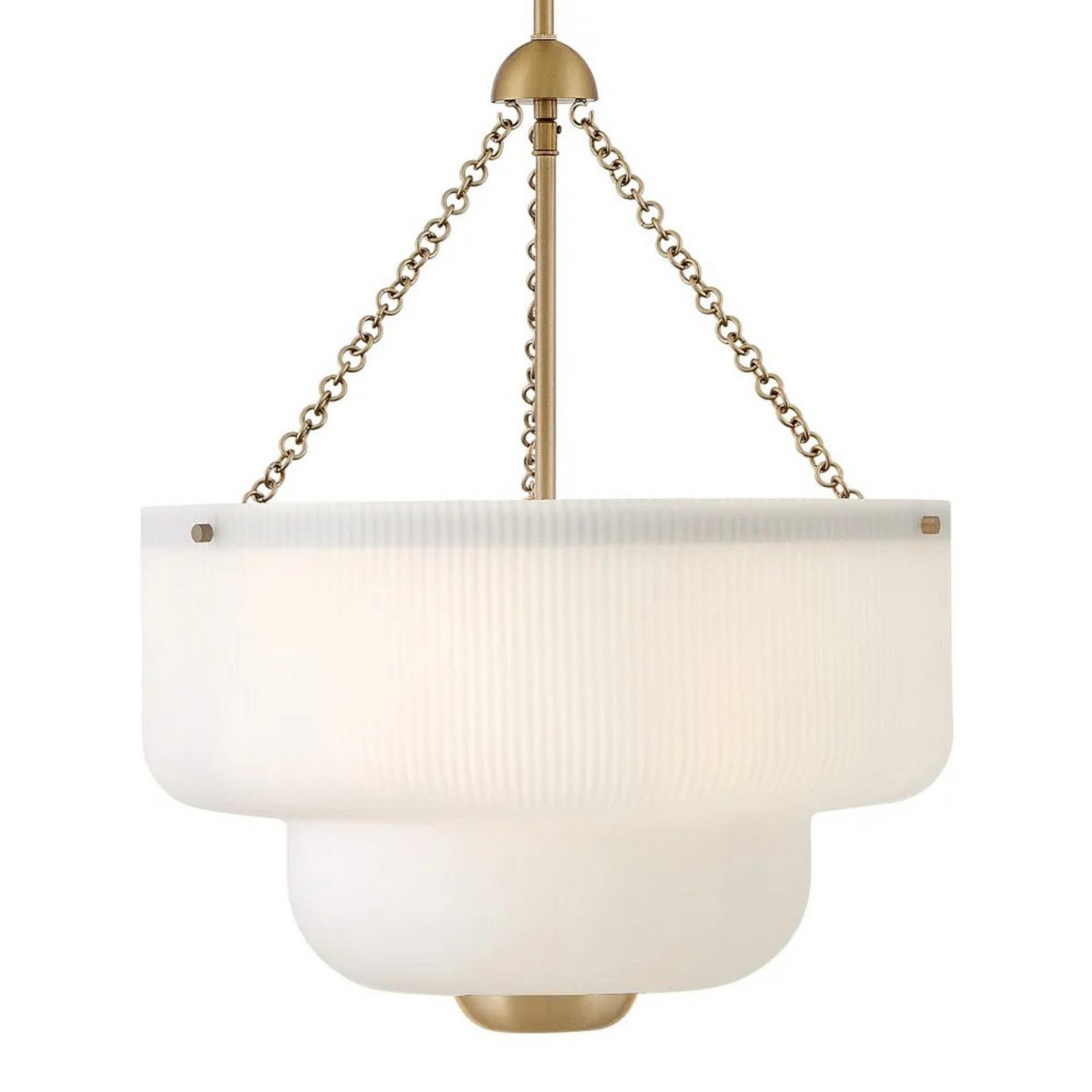 A Oudry Chandelier - Large - Opal with Brass / Opal Glass color