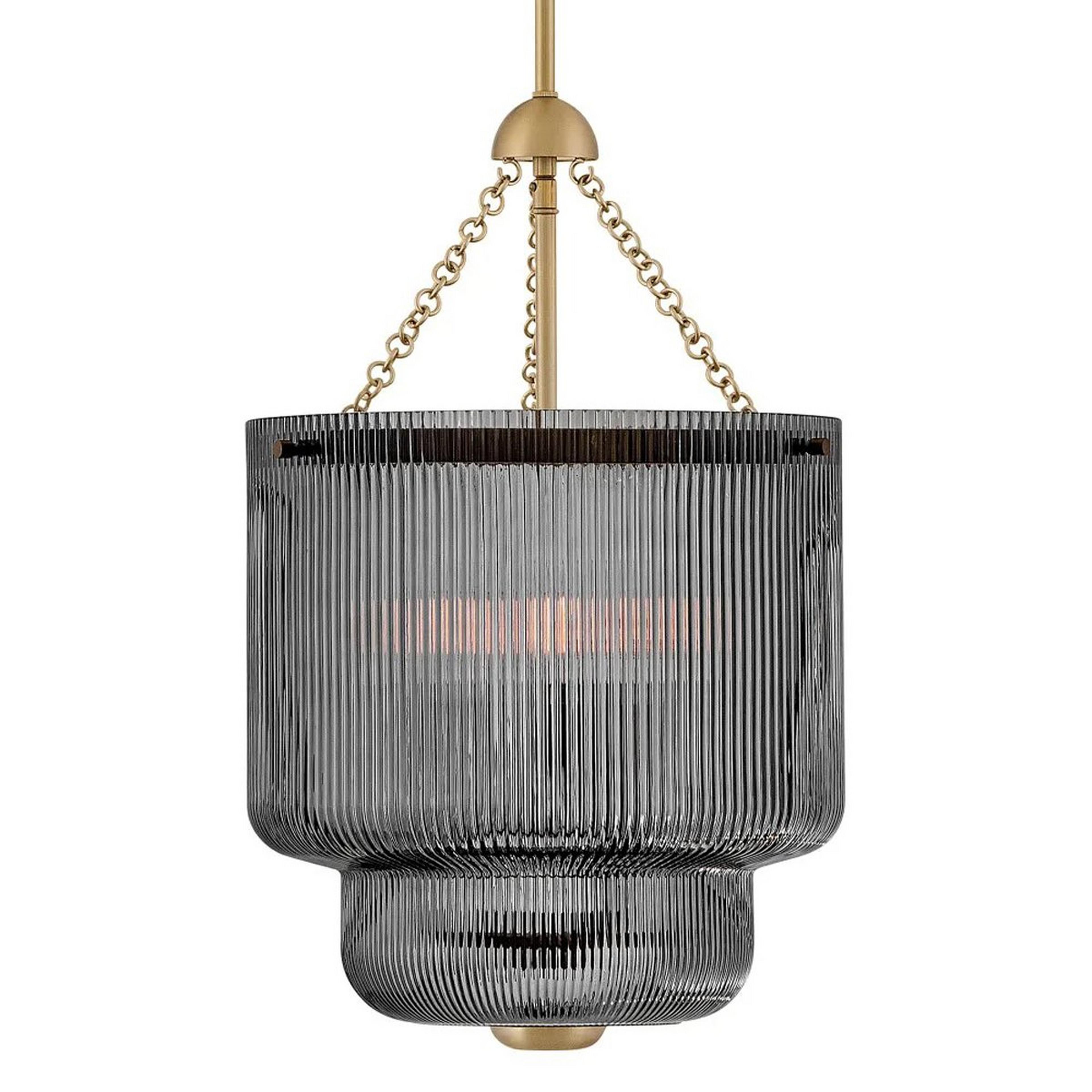 A Oudry Chandelier - Small - Smoke with Brass / Smoke Glass color