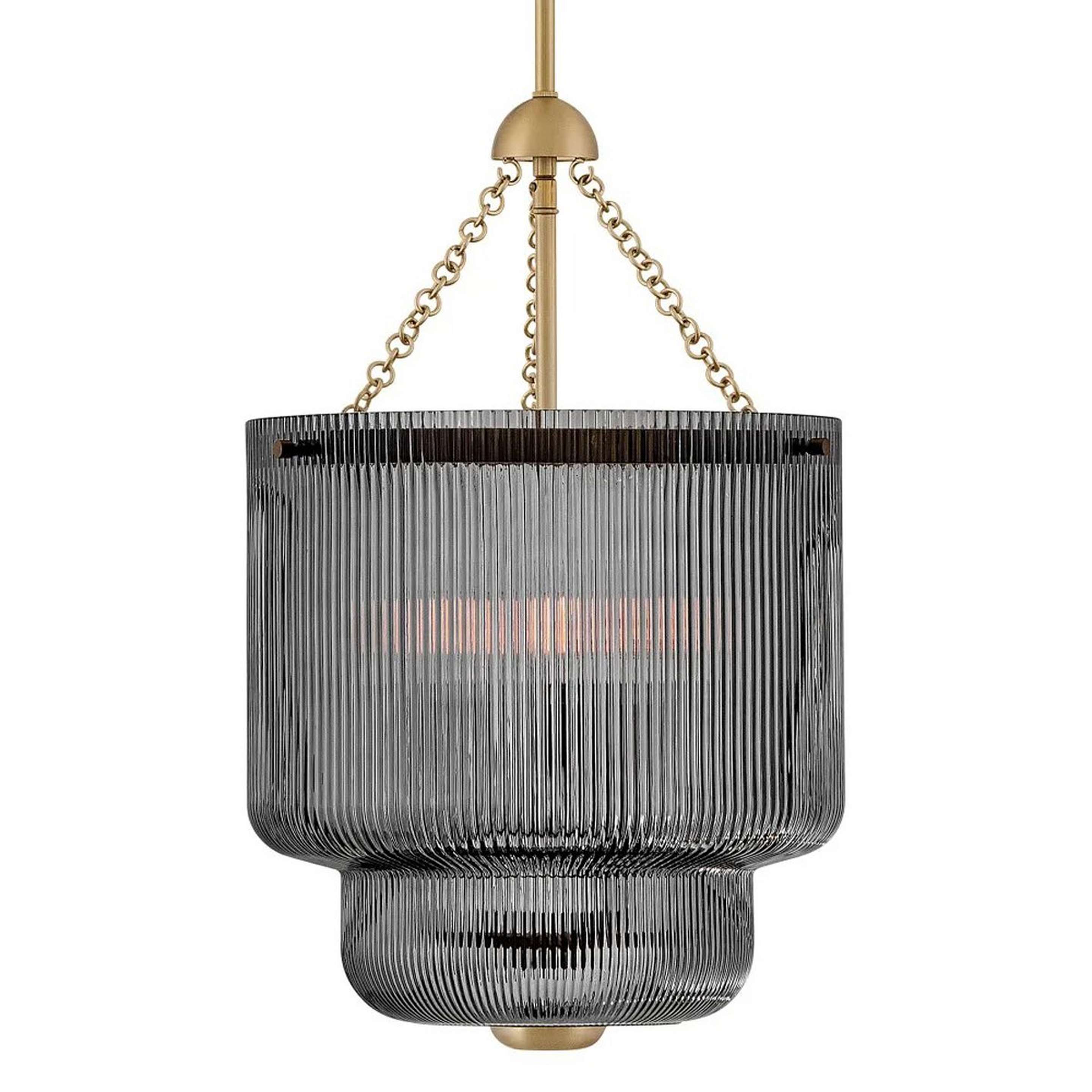 A Oudry Chandelier - Small - Smoke with Brass / Smoke Glass color