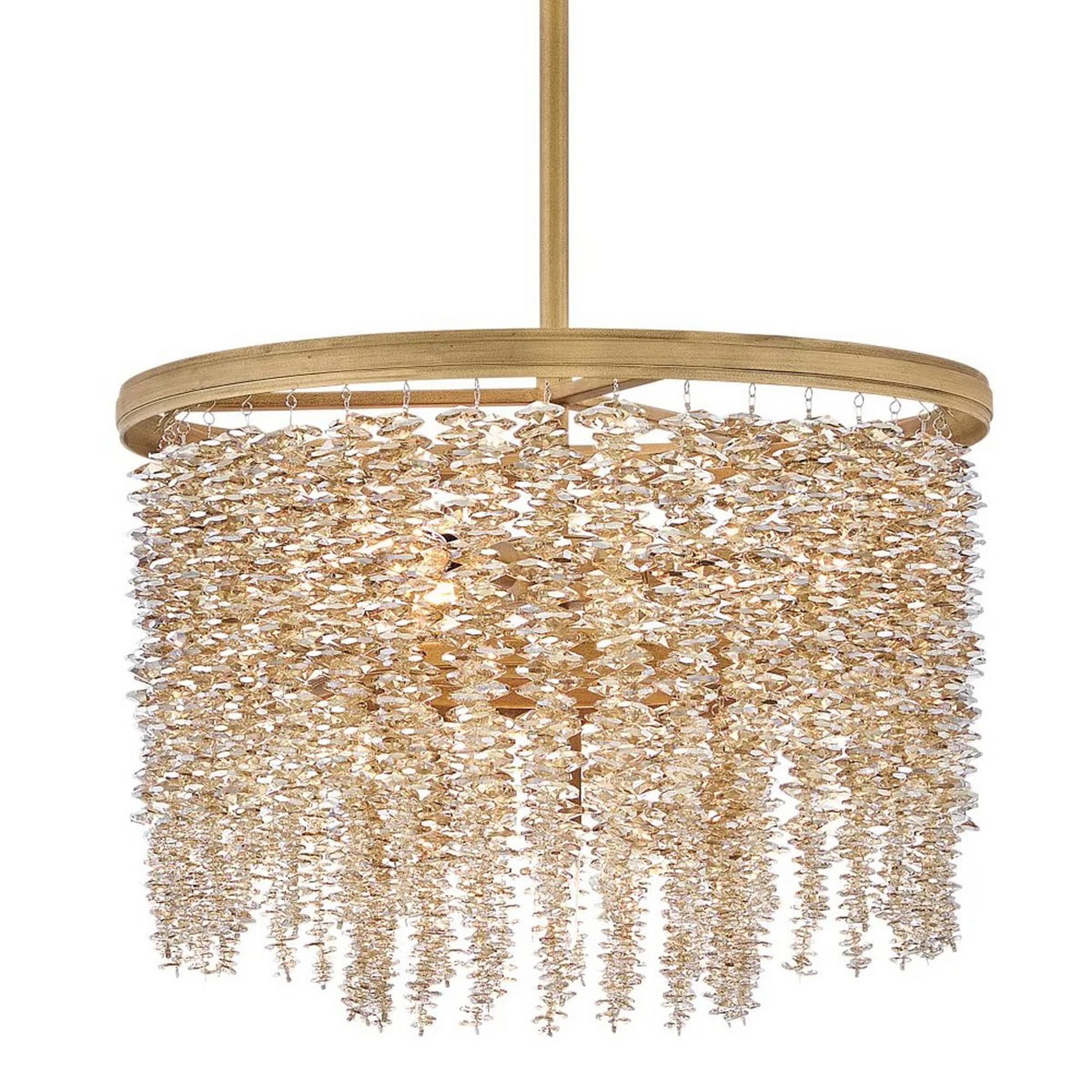 A Carriera Convertible Chandelier - Small with Gold / Amber Crystal color