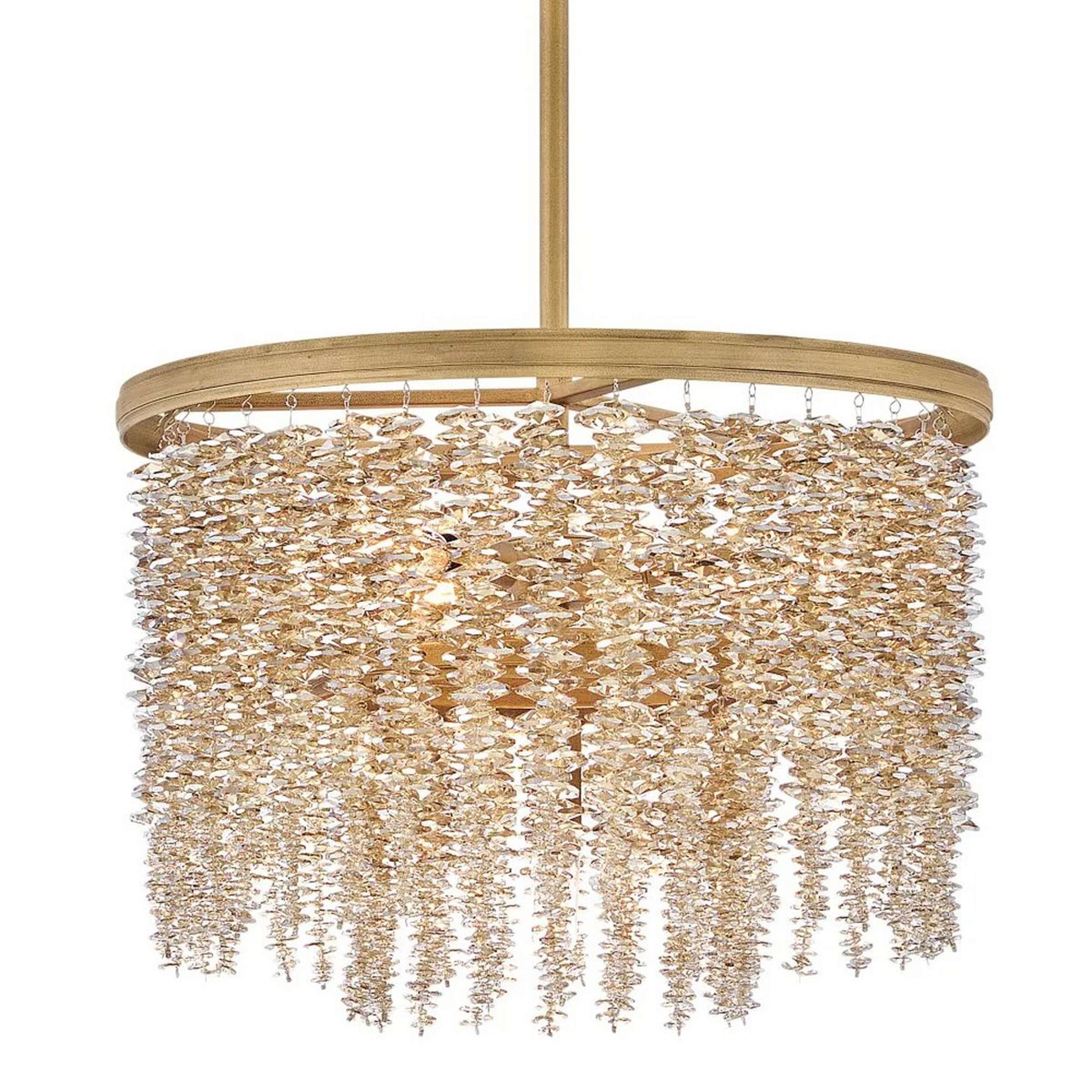 A Carriera Convertible Chandelier - Small with Gold / Amber Crystal color