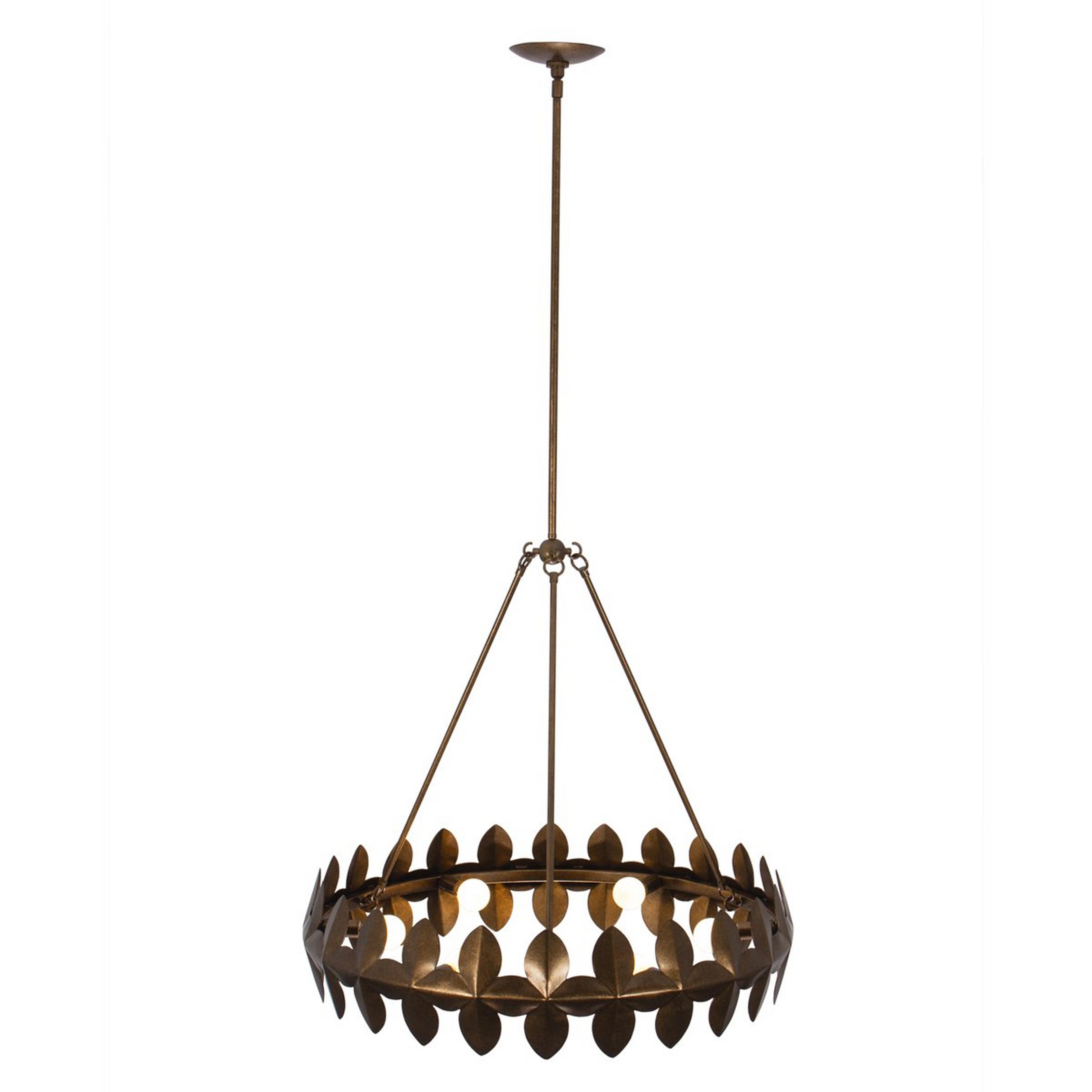 A Bixby Chandelier - 6 Light with Antique Brass color