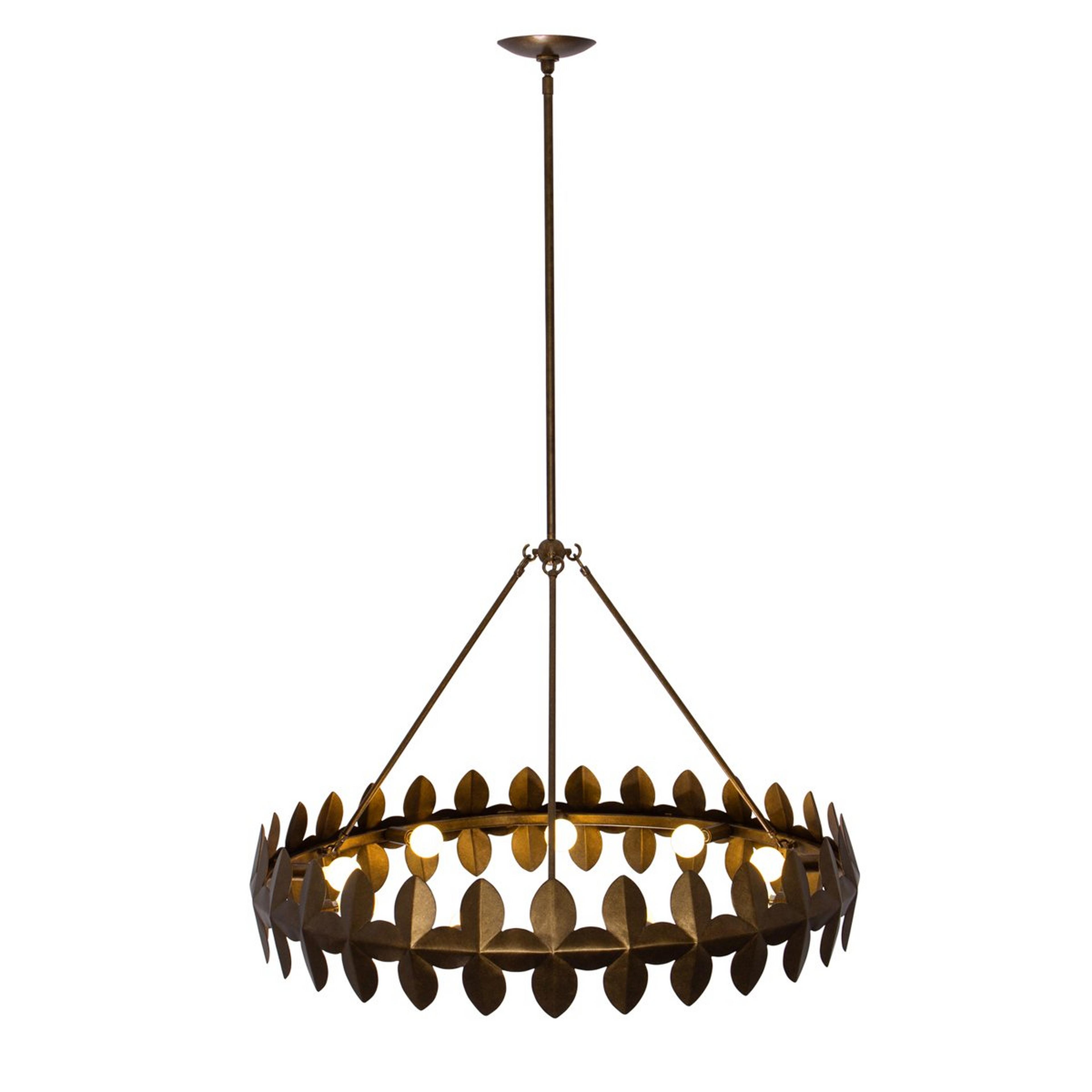 A Bixby Chandelier - 9 Light with Antique Brass color