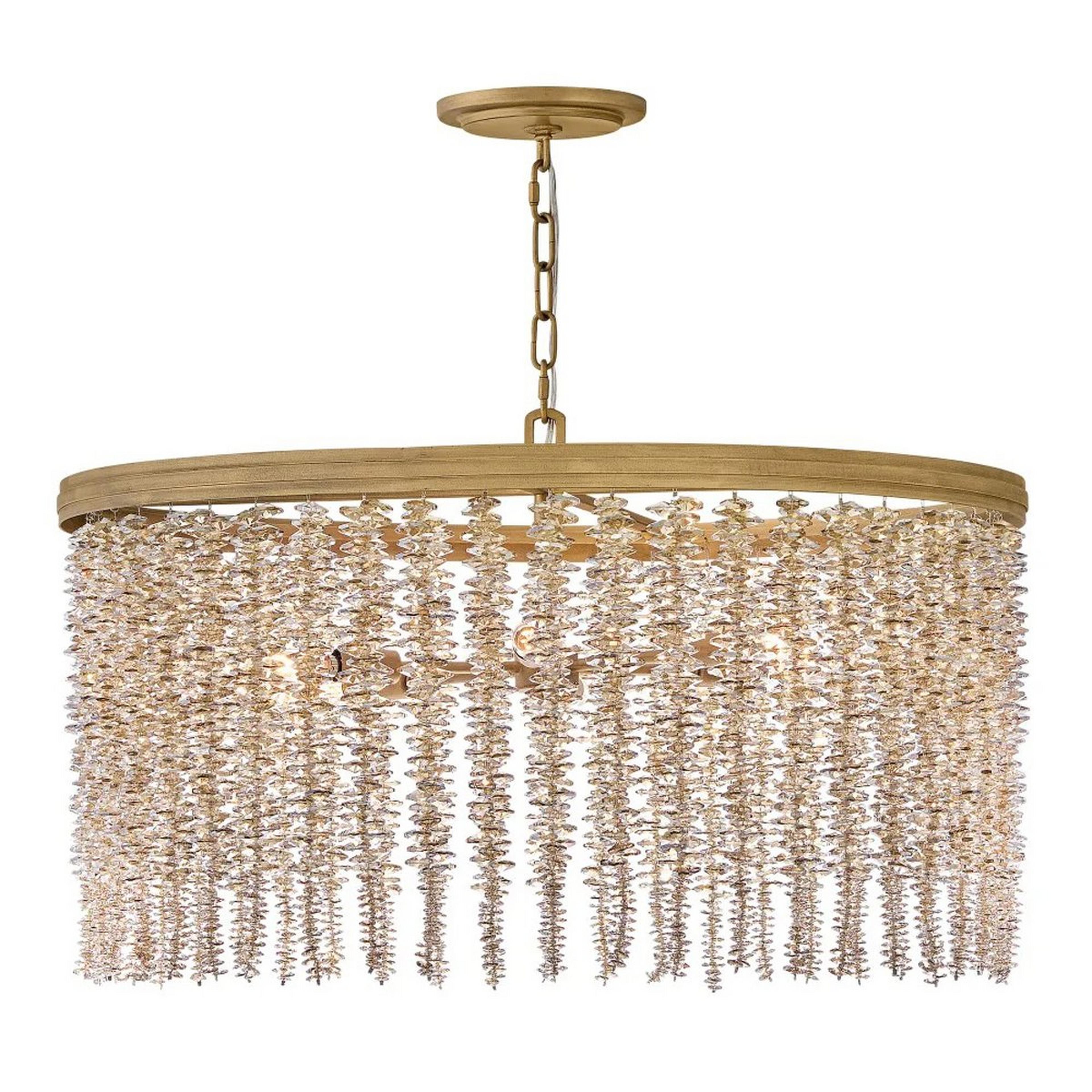 A Carriera Convertible Chandelier - Large with Gold / Amber Crystal color
