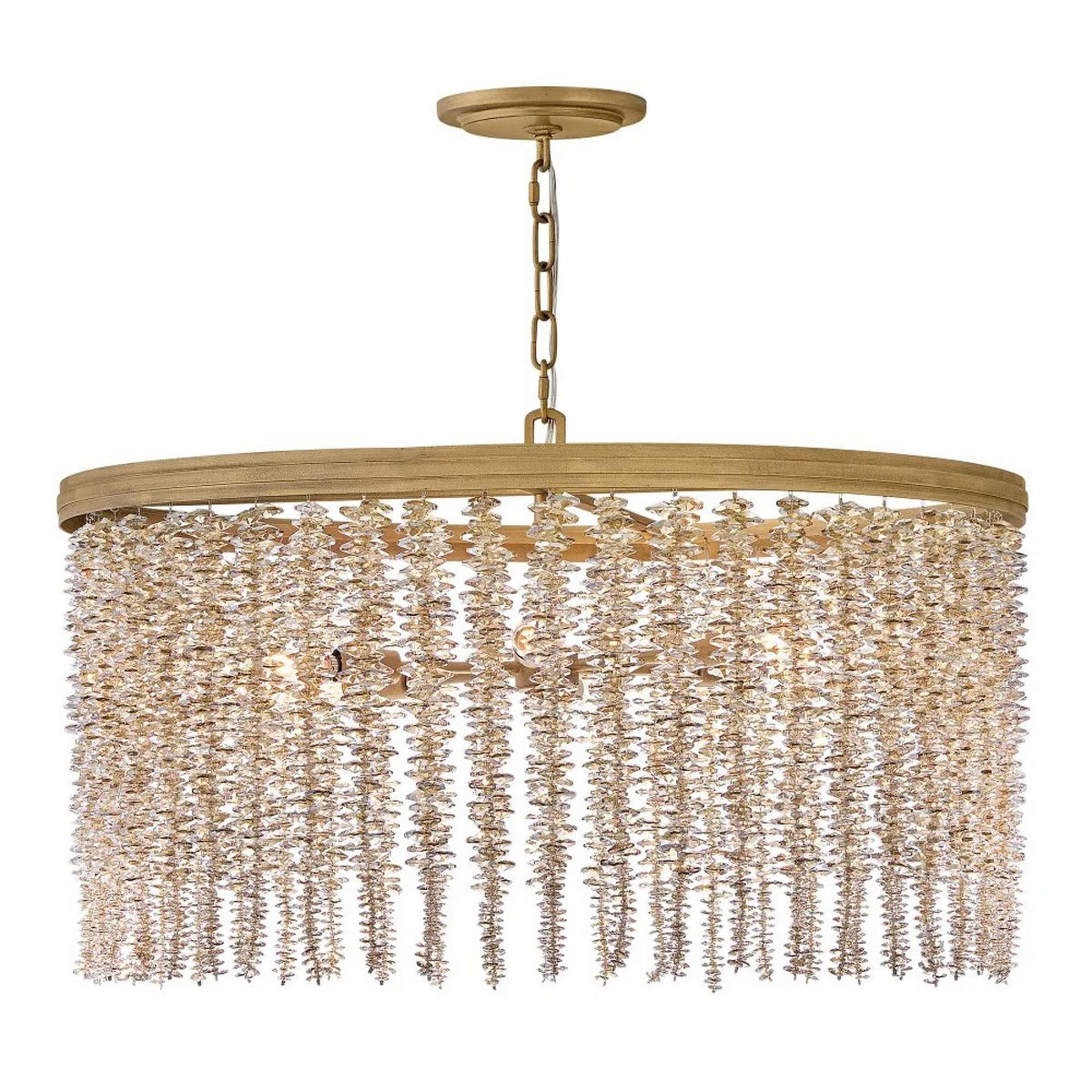 A Carriera Convertible Chandelier - Large with Gold / Amber Crystal color