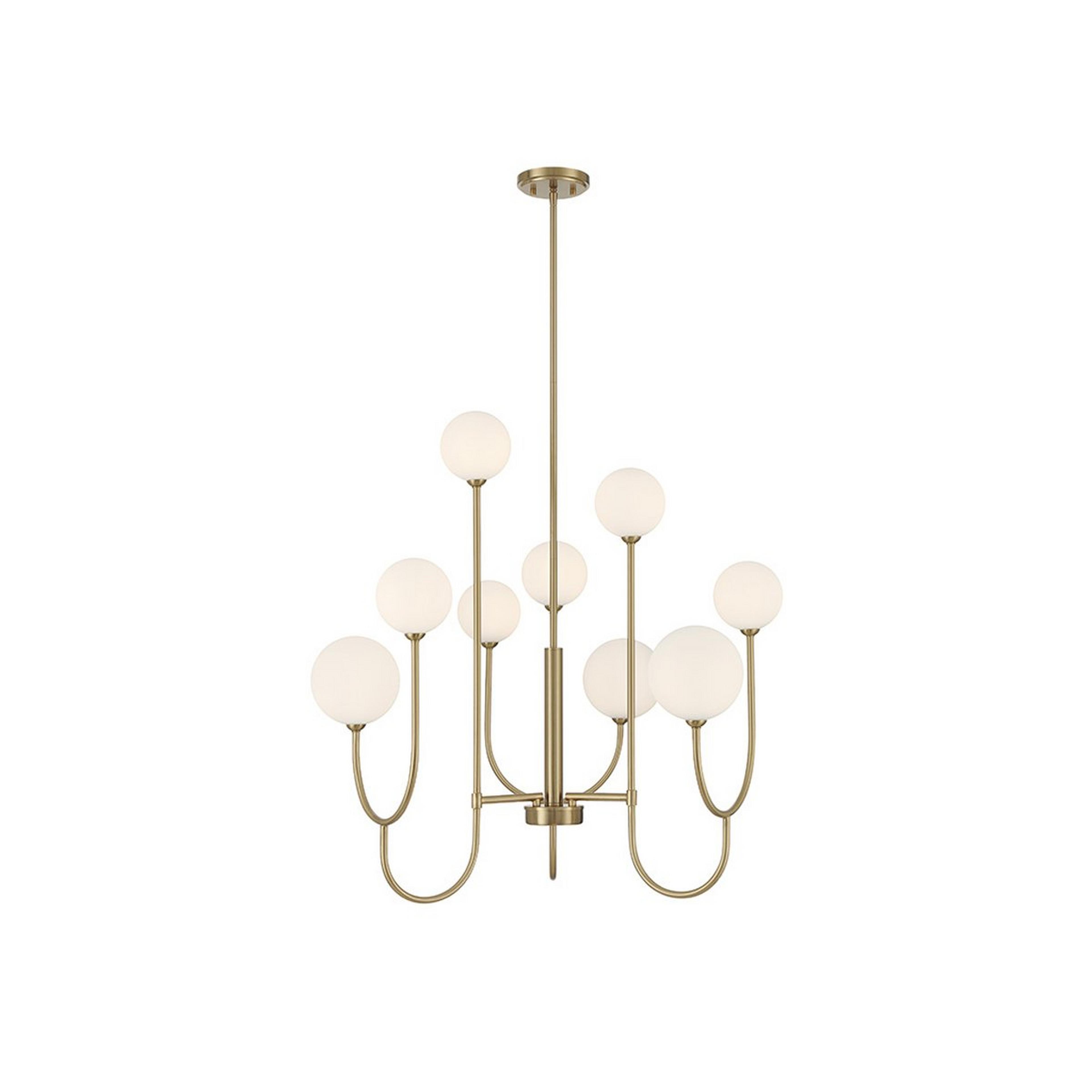 A Citadel Chandelier with Brass / Opal Glass color