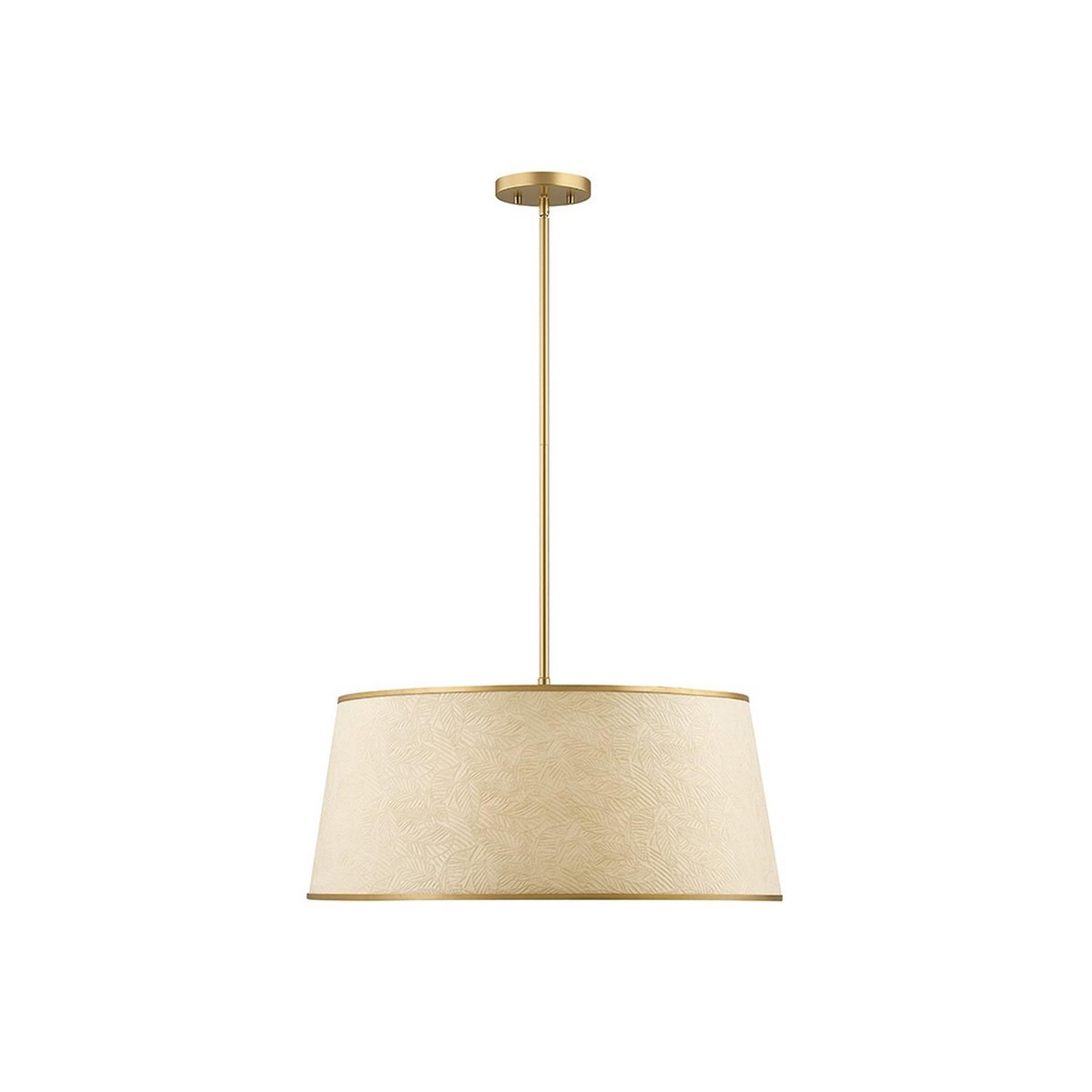 A Isolde Chandelier with Gold / Embossed Beige Paper color