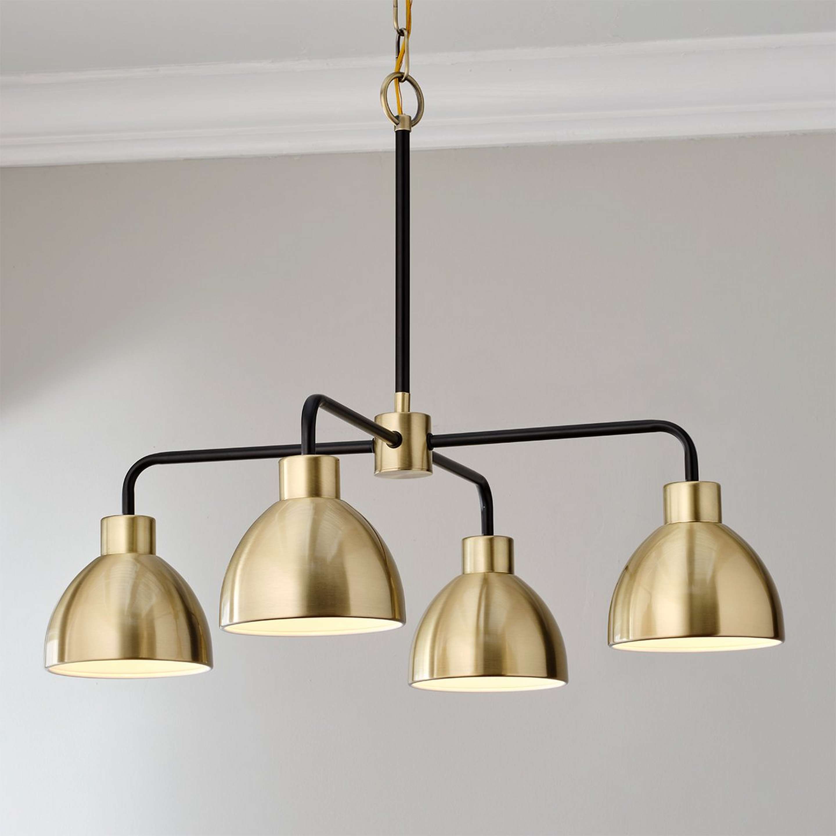 A Young House Love Dapper Chandelier with Bronze / Brushed Brass color