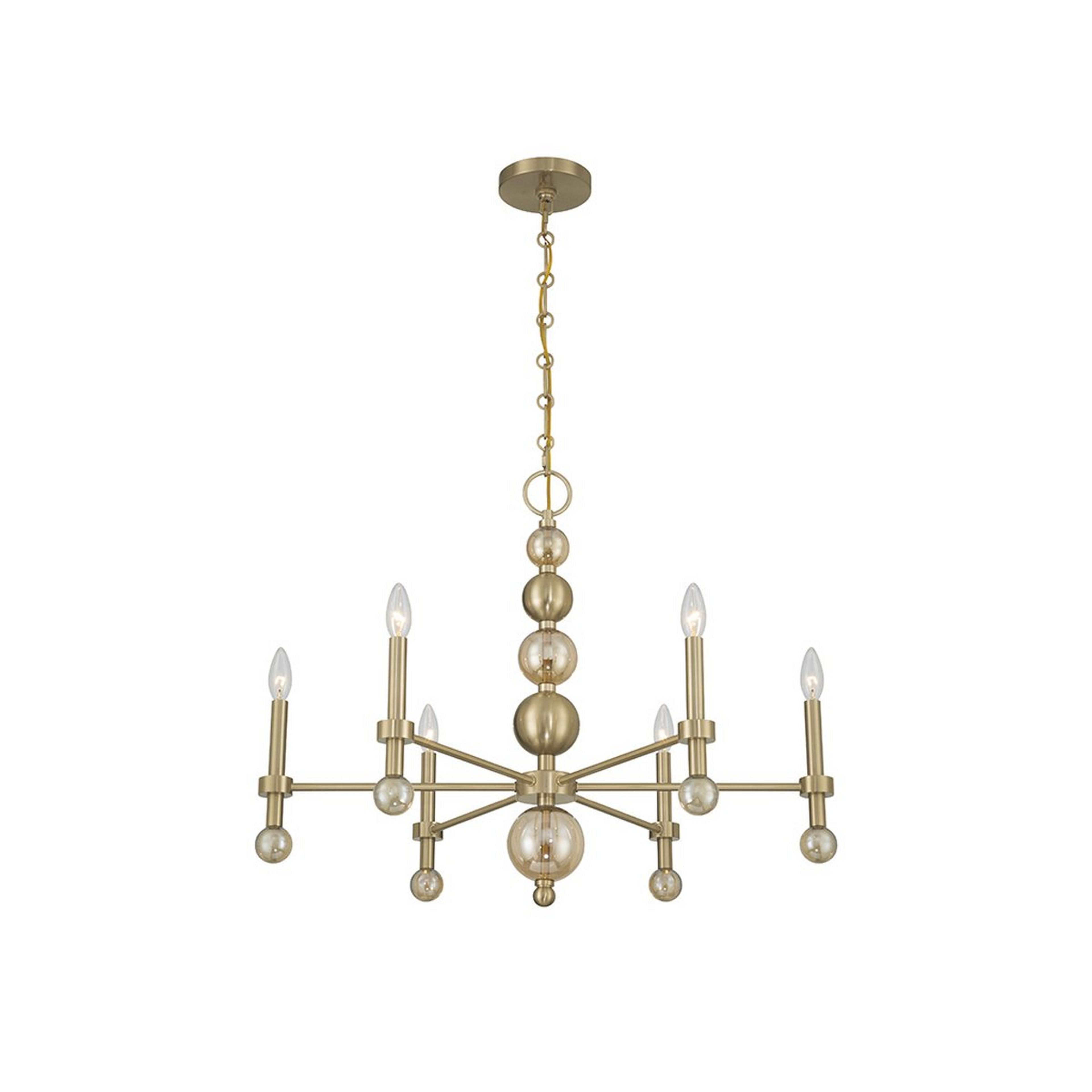 A Orfeas Chandelier with Brass / Champange Glass color
