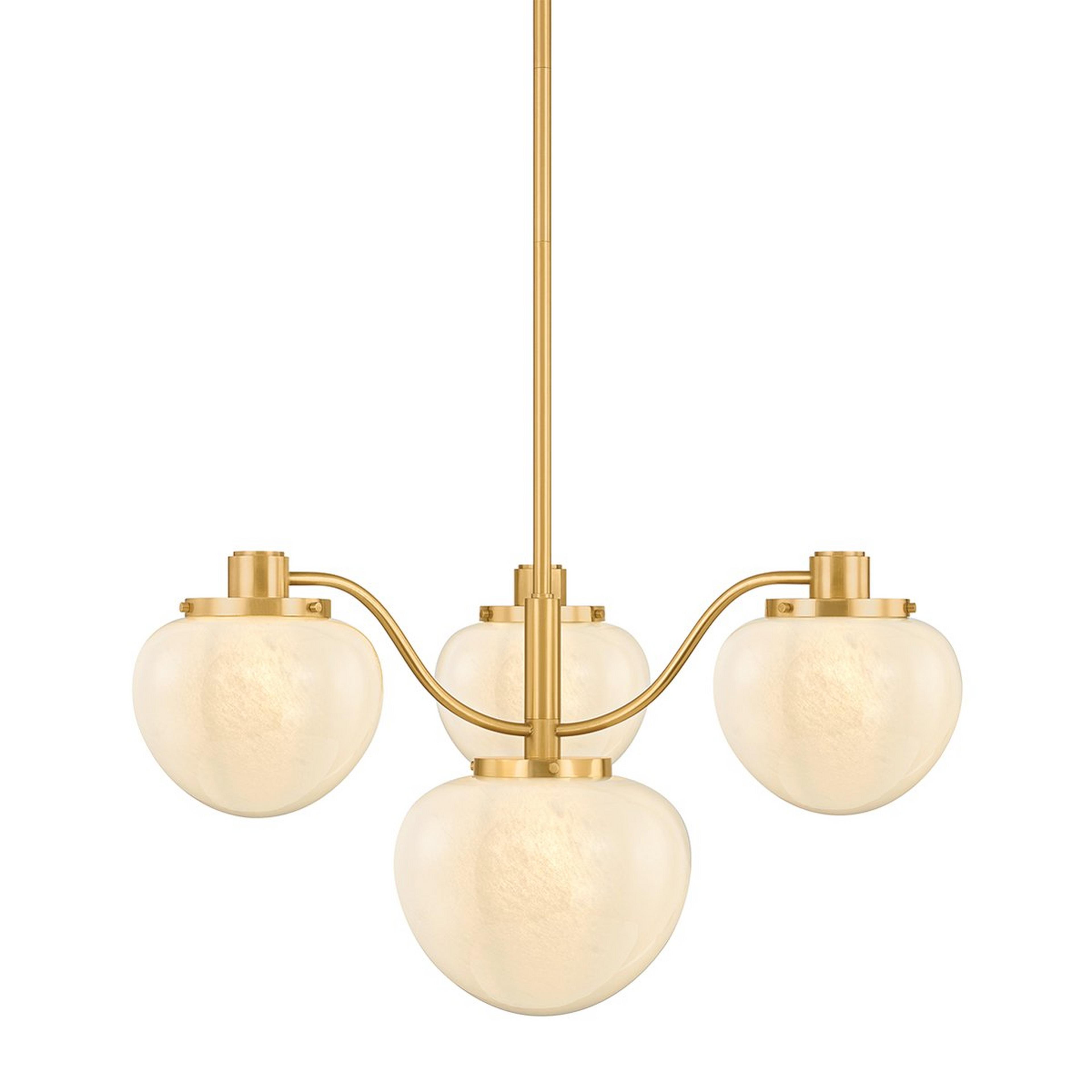 A Dahlia Chandelier with Brass / Cloud Glass color