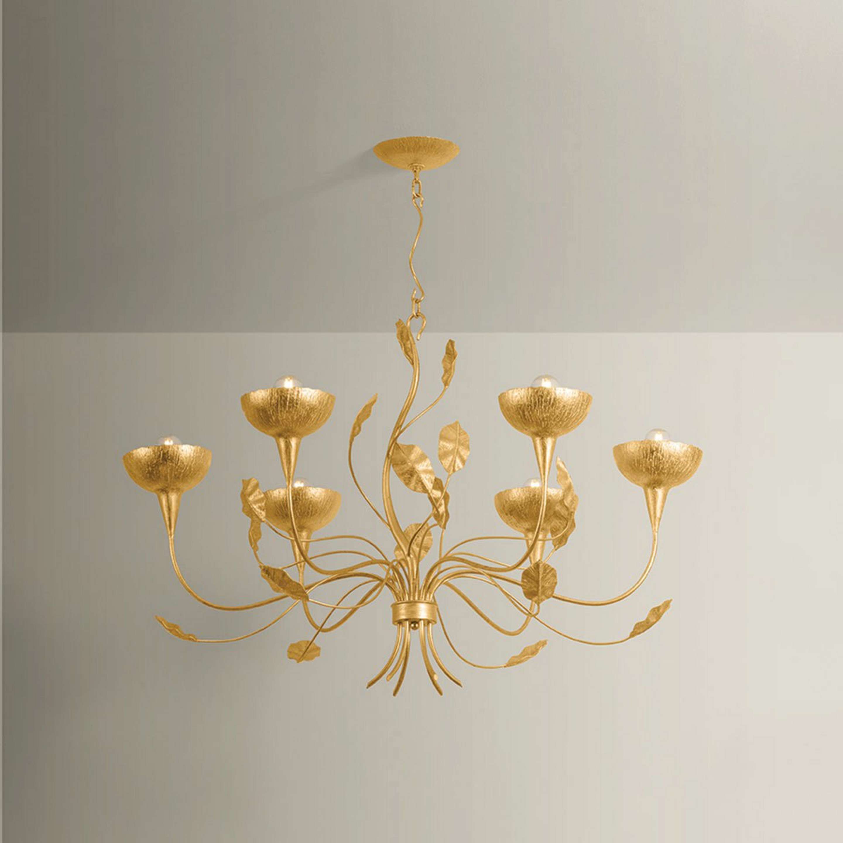 A Kitley Chandelier with Gold Leaf color