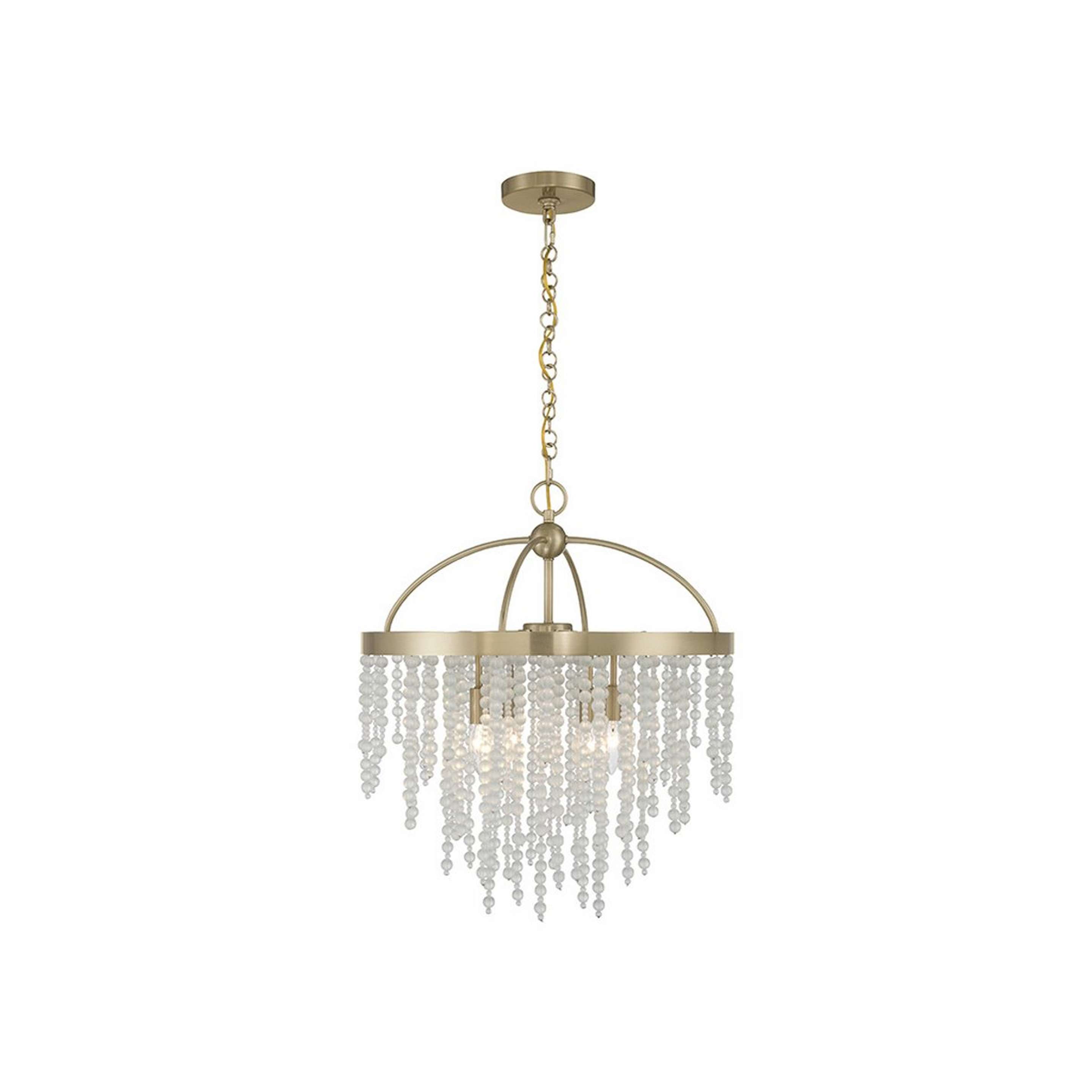 A Bergamo Chandelier with Brass / Frosted Glass color