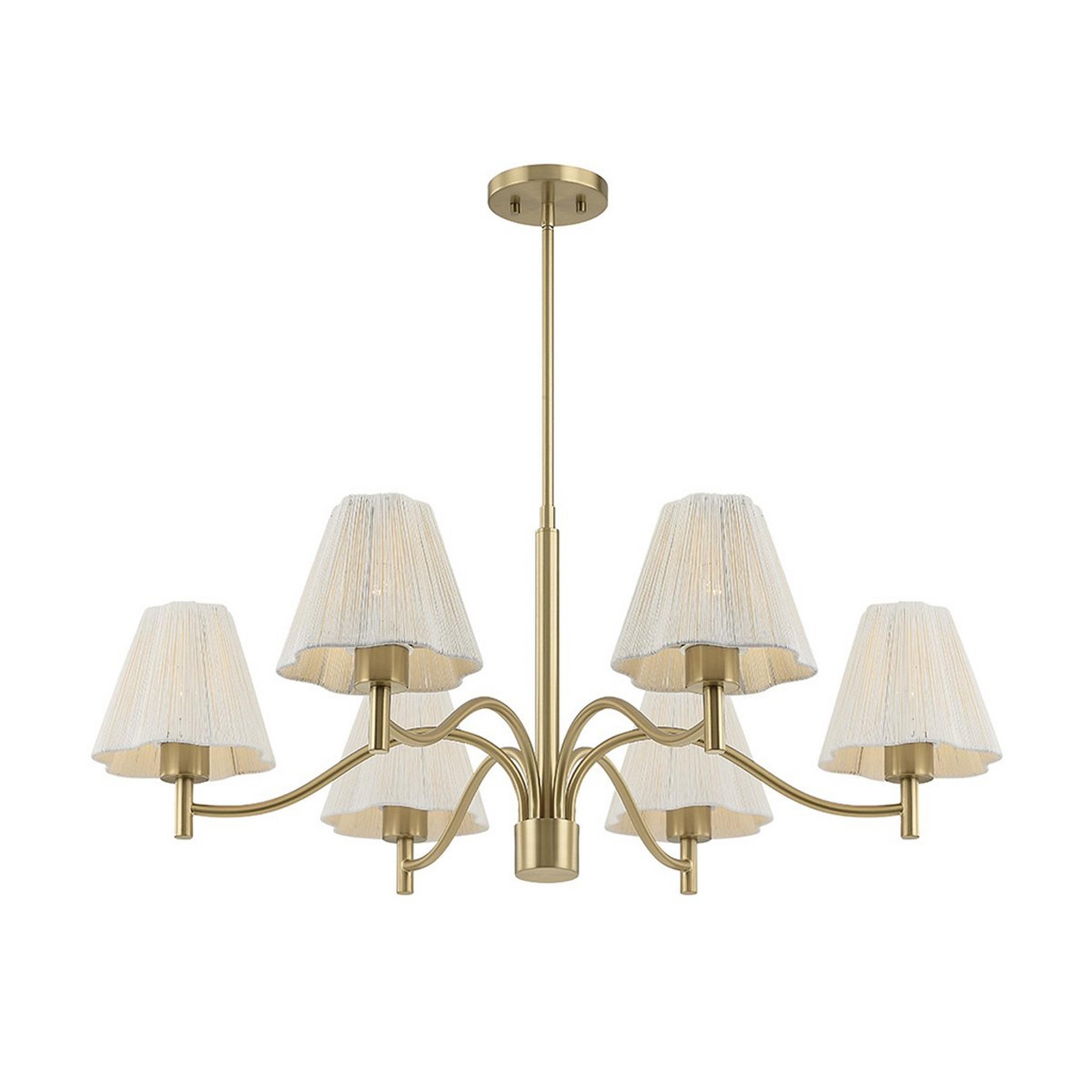 A Henrietta Chandelier with Brass / White Rope color