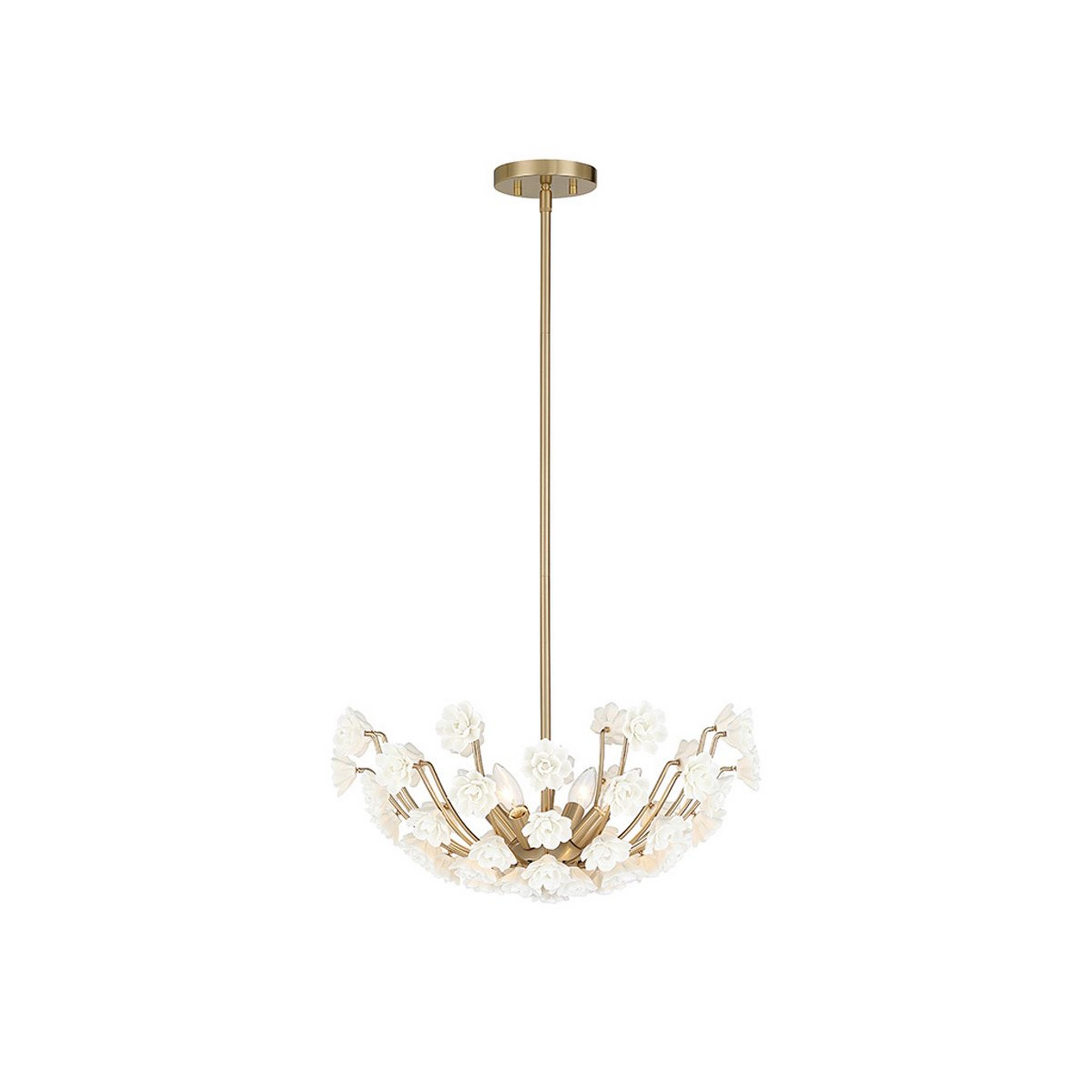 A Selvatiche Convertible Chandelier with Brass / White Ceramic color